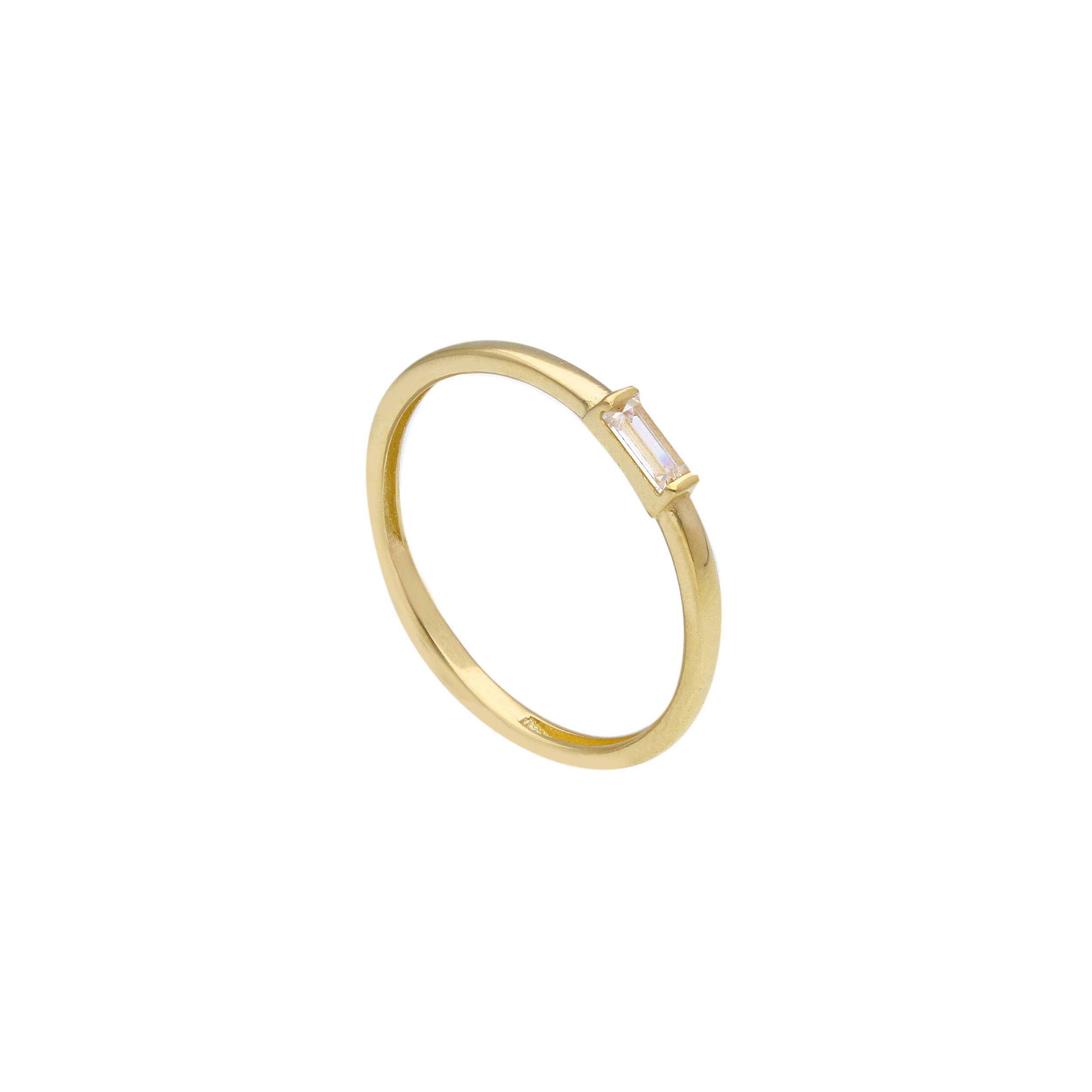 Yellow gold ring k14 with zircon (code S269278)