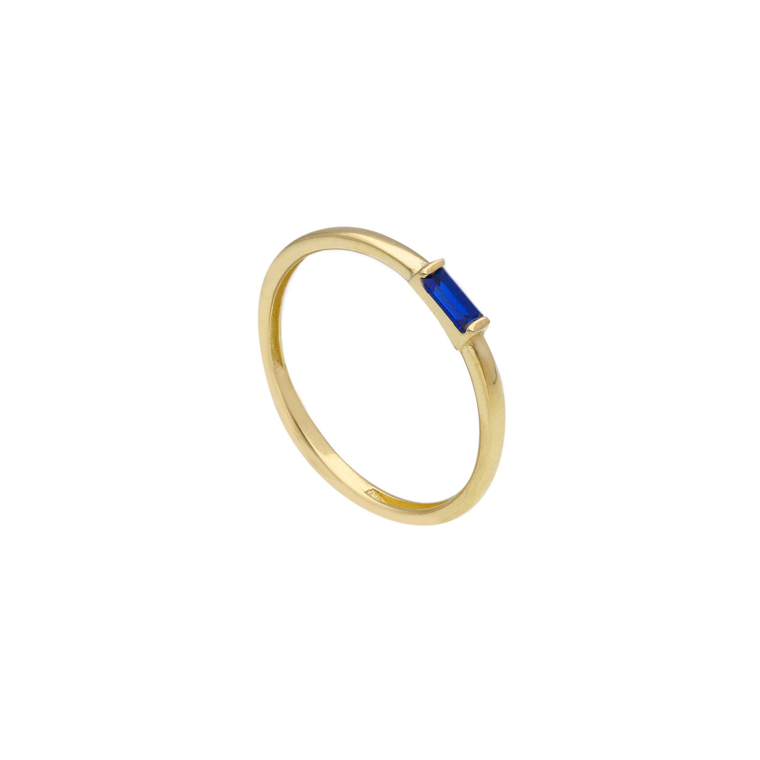 Anello in oro giallo k14 con zaffiro syntetico (code S269281 )