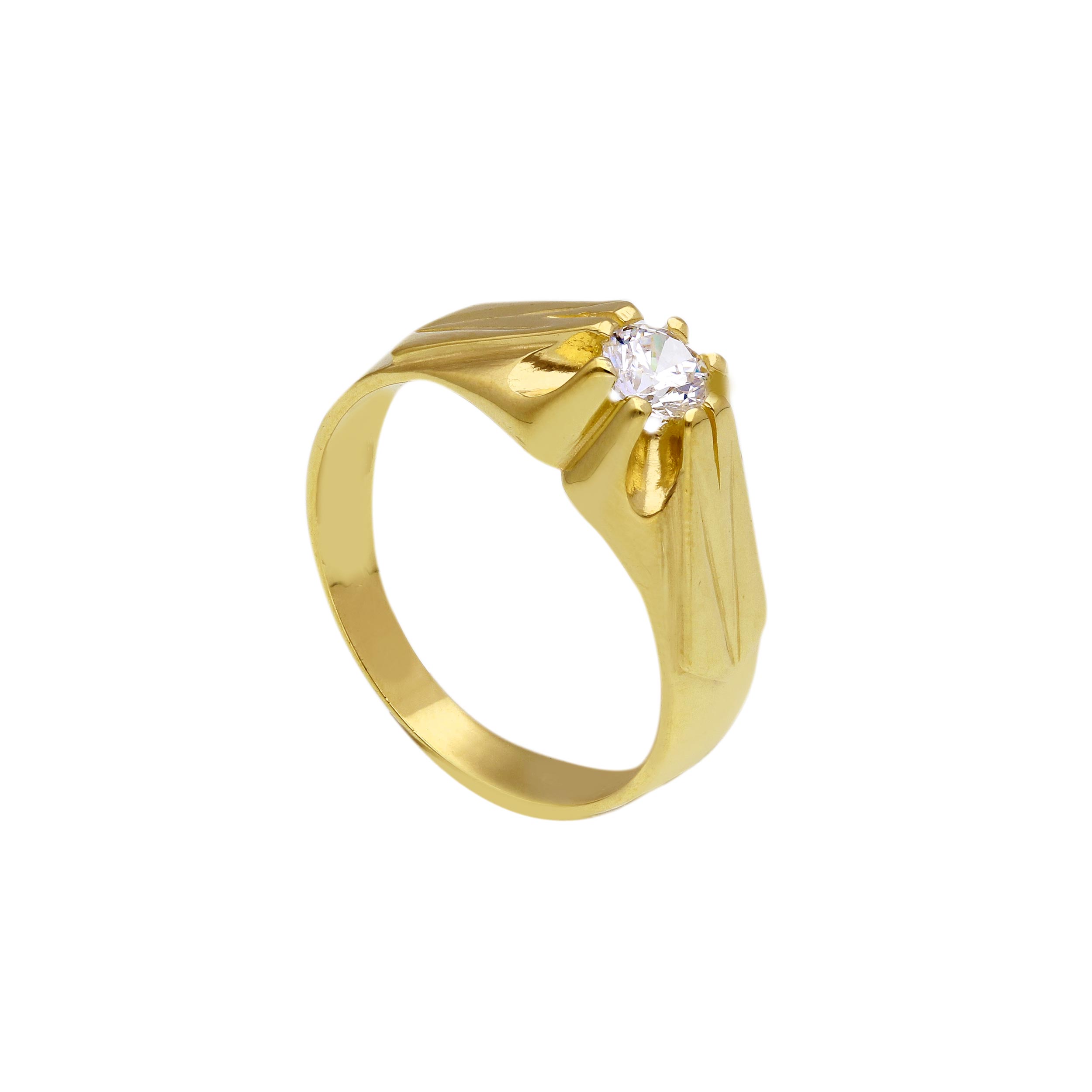 Golden ring k9 with zirgons (code S173583)