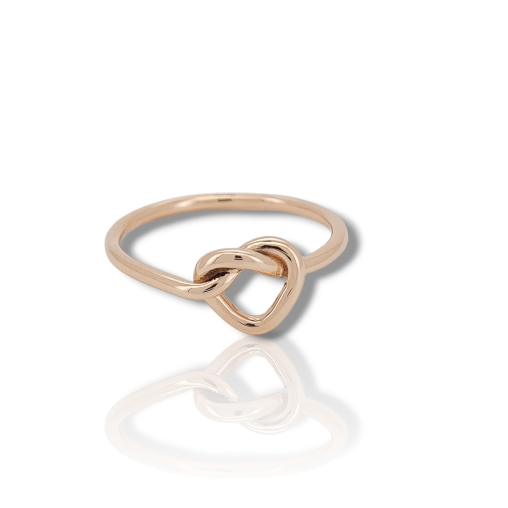 Pink gold ring heart shaped k14 (code P1764)