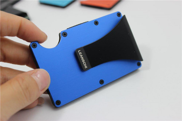  LEANSCHI TECH-WALLET in carbon and DARK-BLUE aluminium
