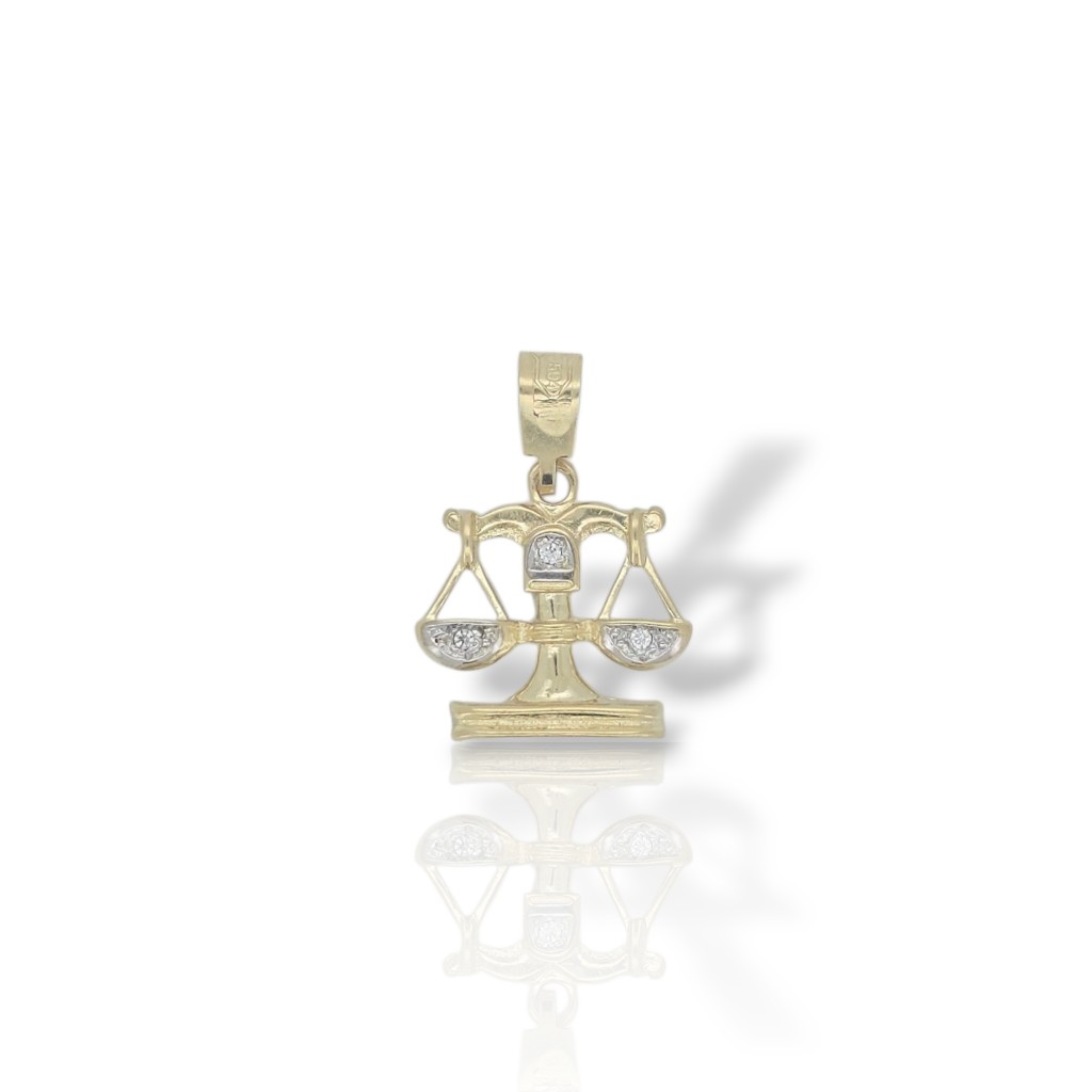 Ciondolo Zodiacale Bilancia in Oro 14 Carati (code Μ2768)