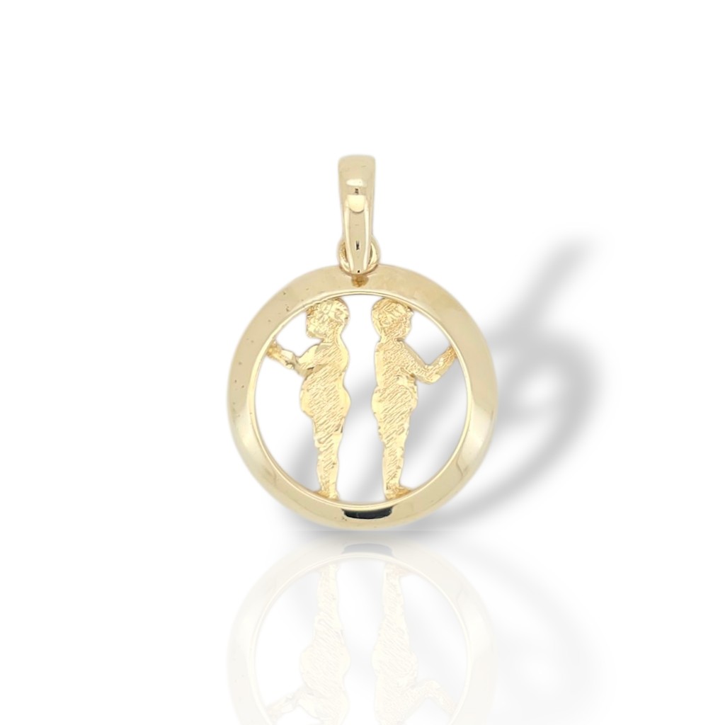 Ciondolo Zodiacale Gemelli in Oro 14 Carati (code Μ2776)