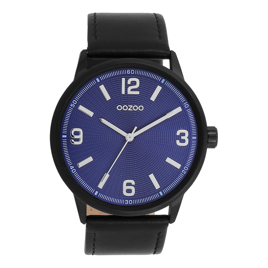 Black OOZOO watch with leather strap - C11502