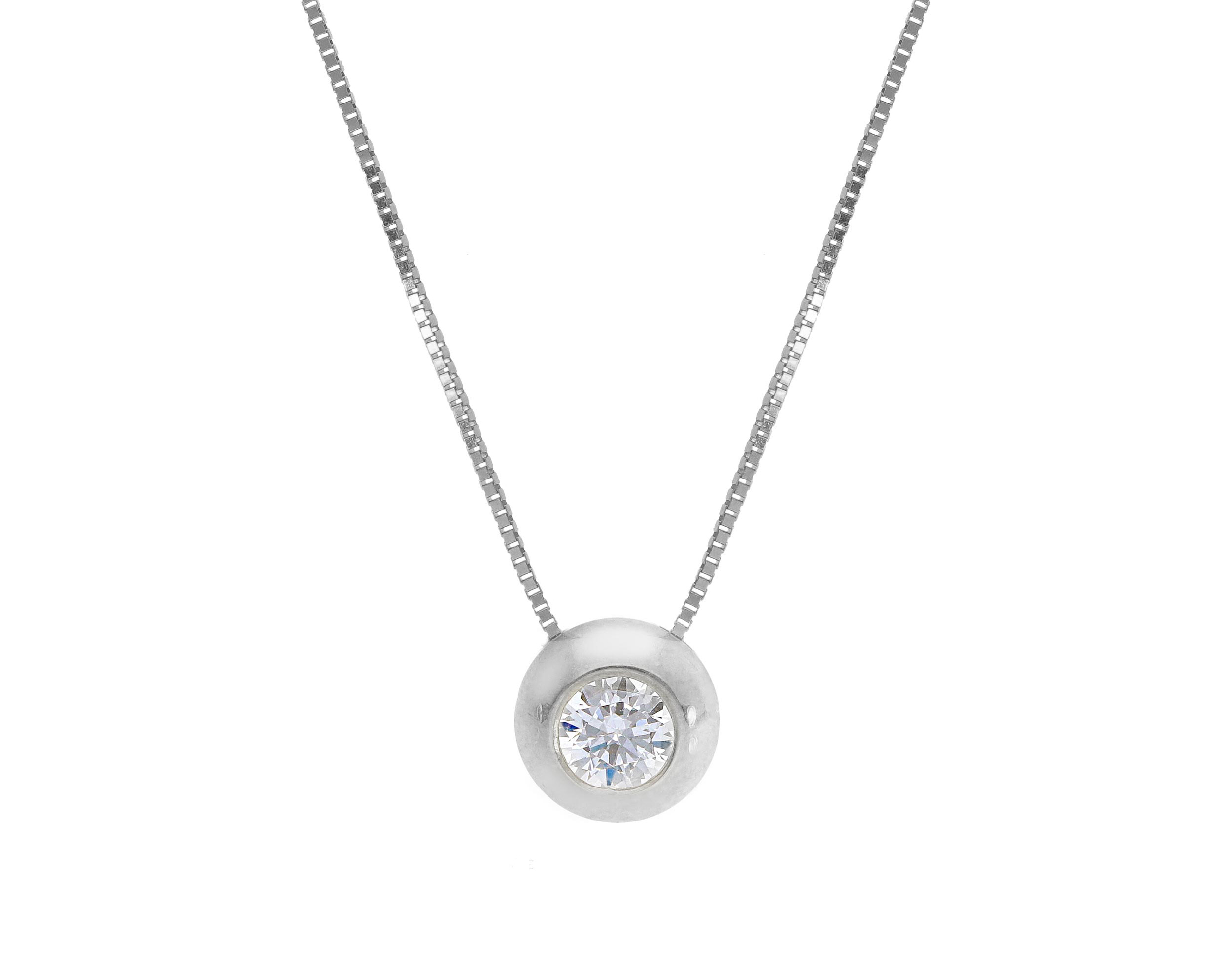 Punto di luce in oro bianco k9 con zirconia cubica (code S168873)