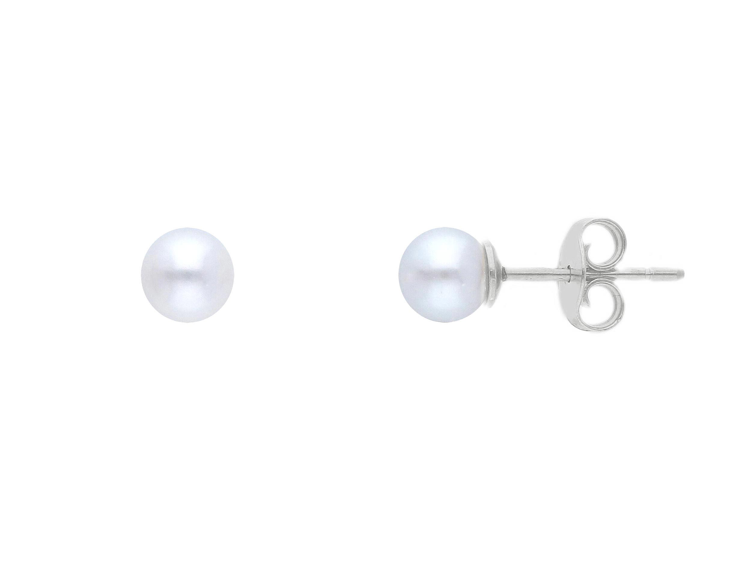 White gold earrings 9k with pearls Ø 5.5-6mm (code S173626)
