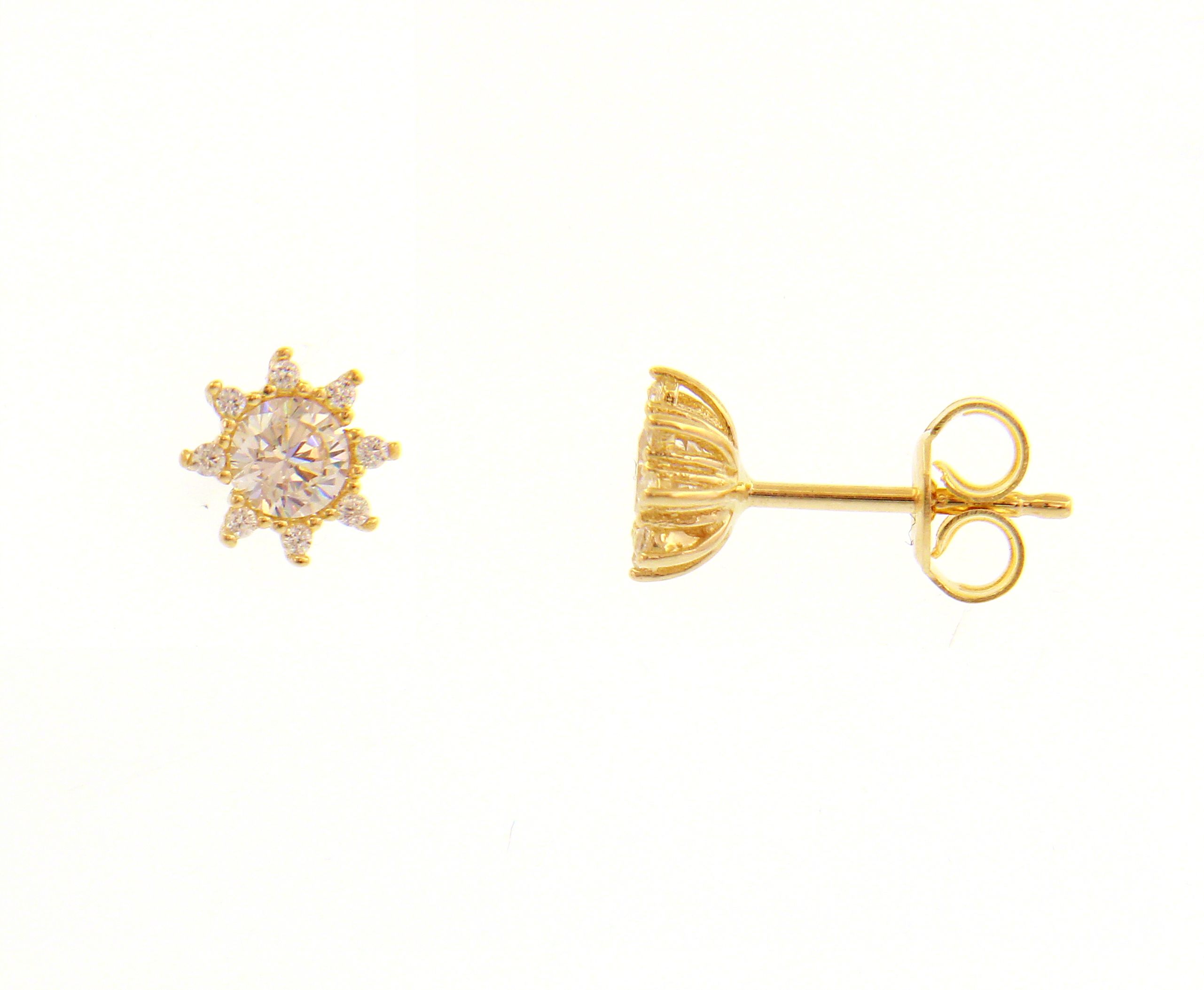 Golden single stone 14k with zircon (code S221810)