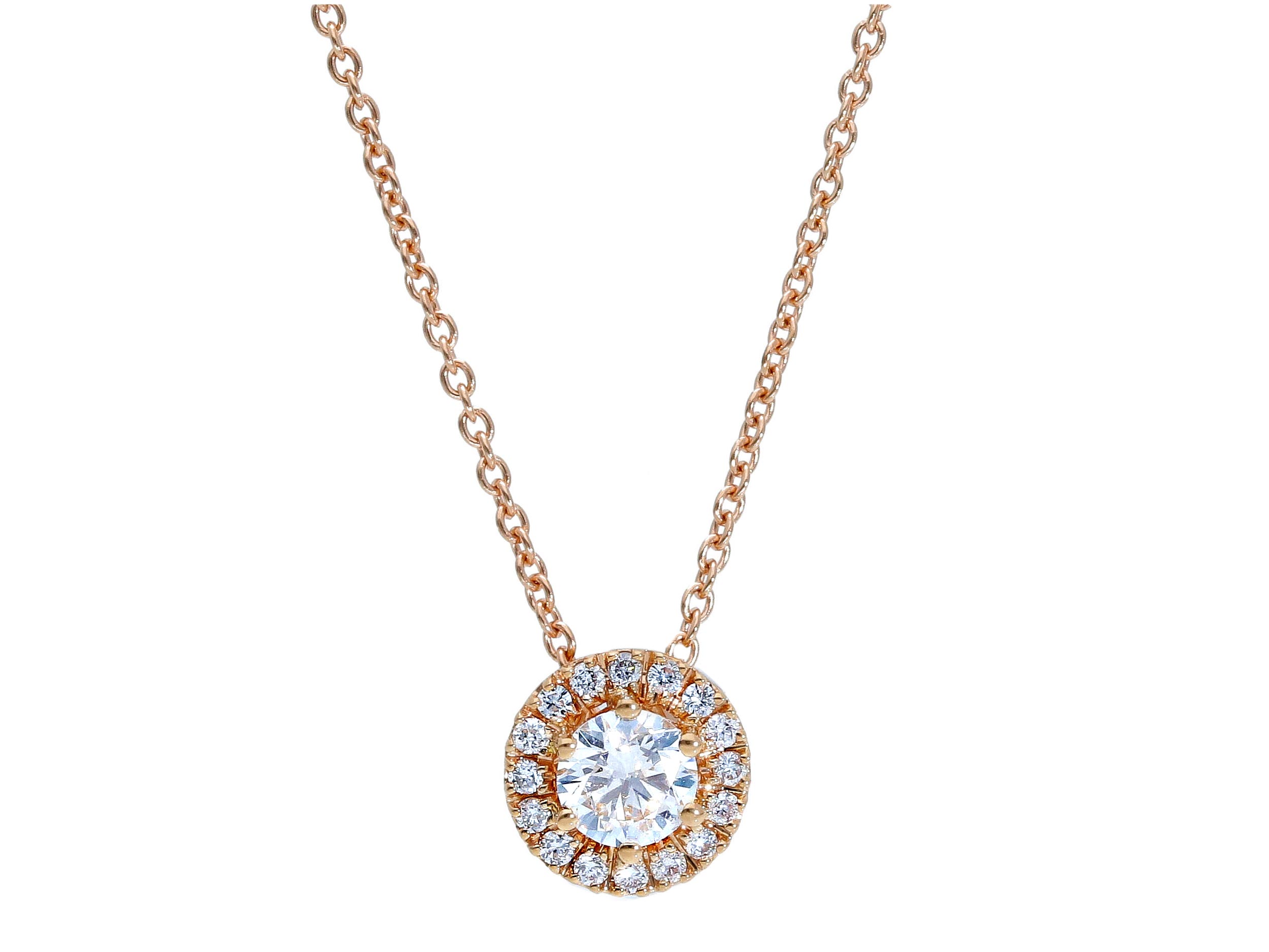  Punto di luce in oro rosa k18 con diamanti (code S229458)