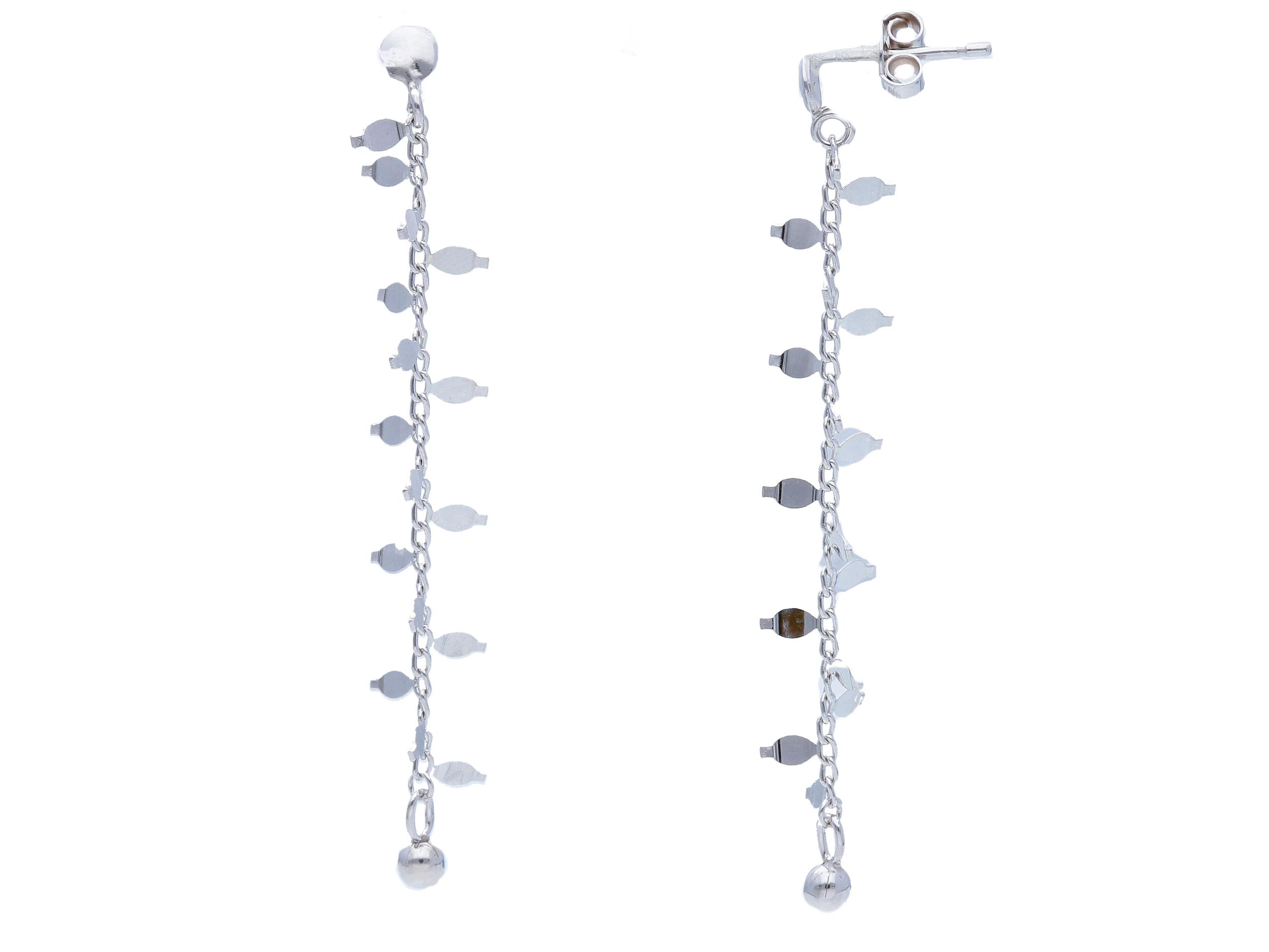 Orecchini pendenti in oro bianco k14 (code S246134)