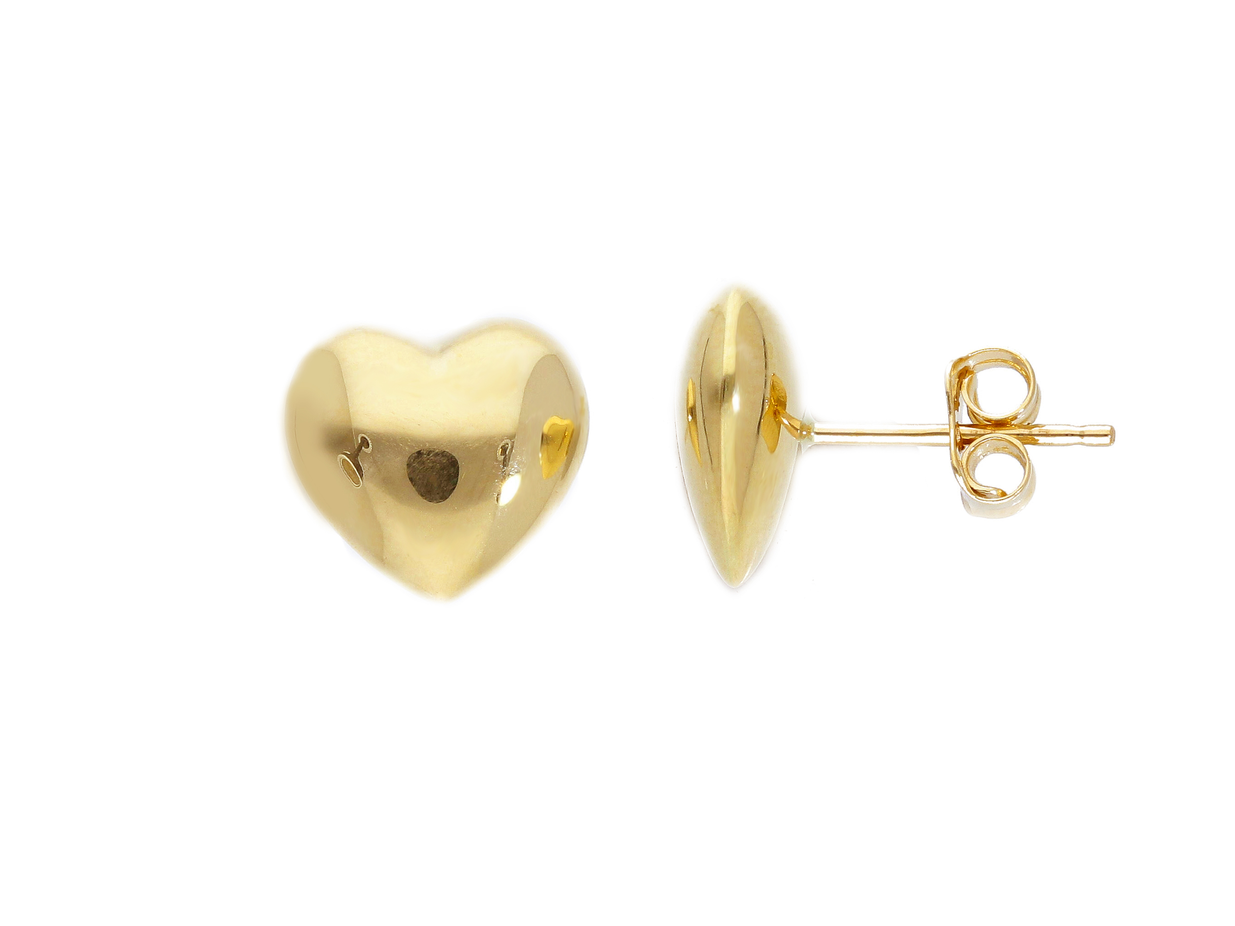 Orecchini lobo cuoricino in oro giallo k14 (code S257189)