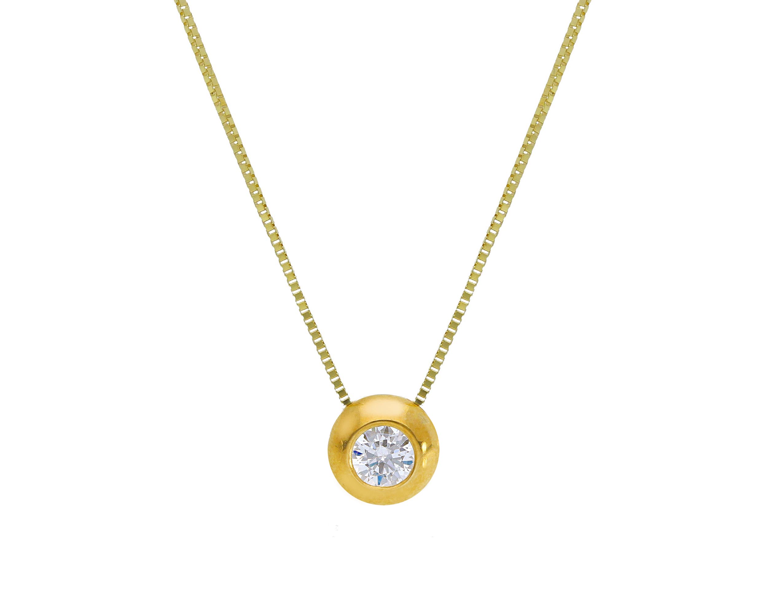 Punto di luce in oro giallo k9 con zirconia cubica (code S173892)