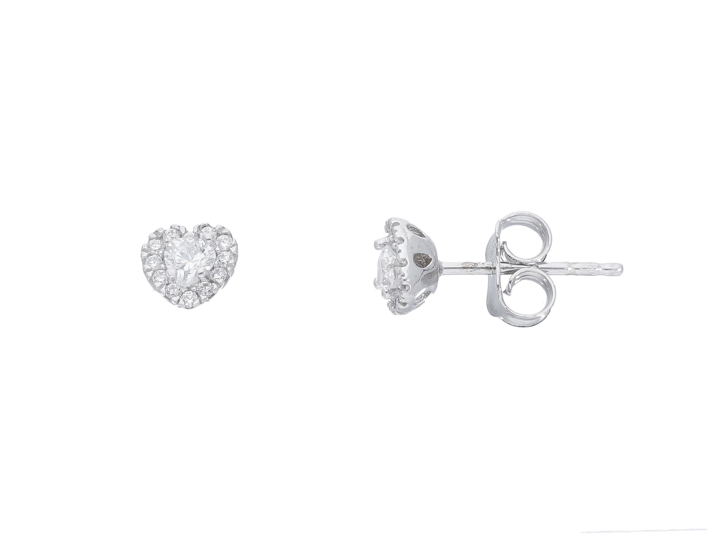 Orecchini in oro bianco k14 con zirconi cubici (code S244022)