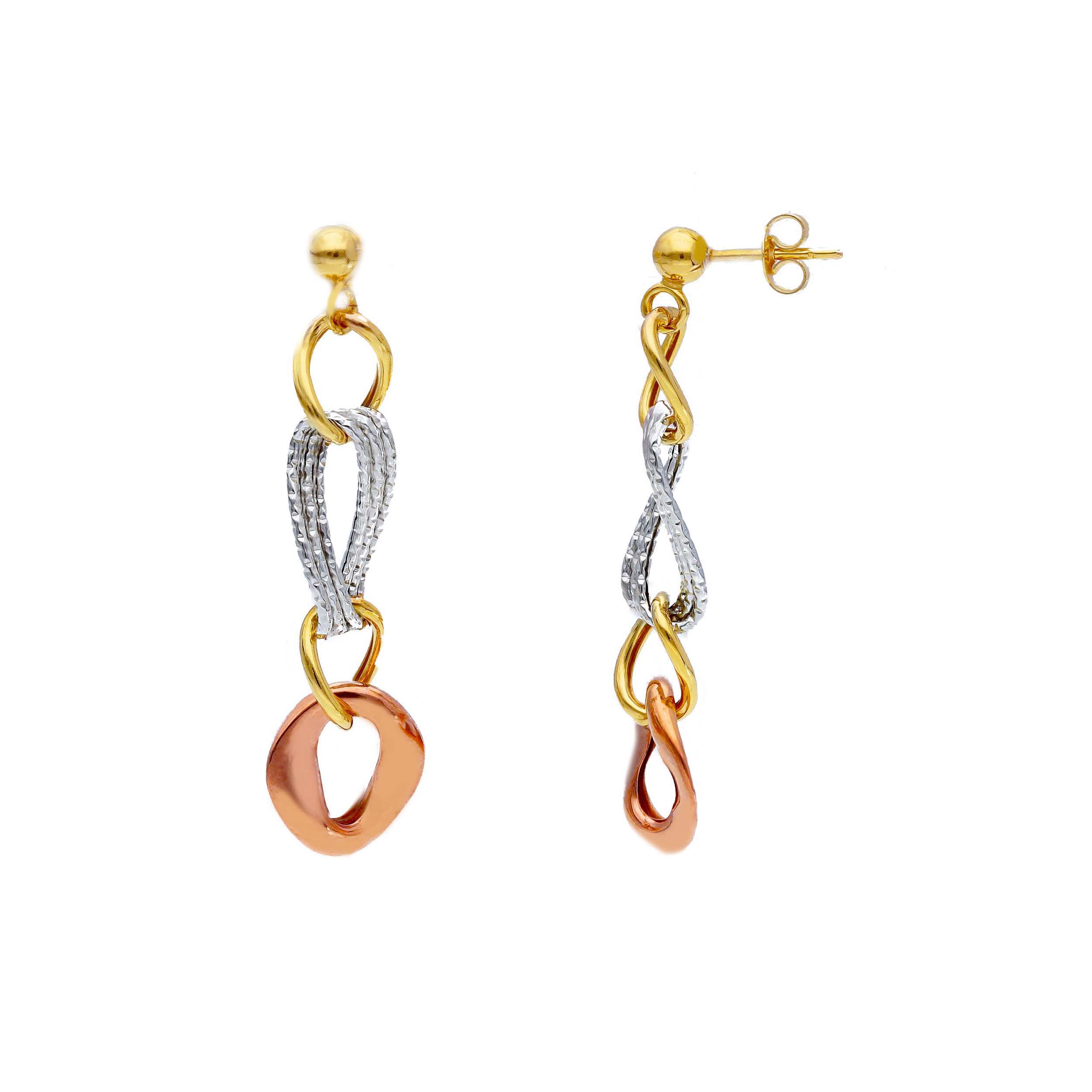 Yellow gold earrings k9  (code S166923)