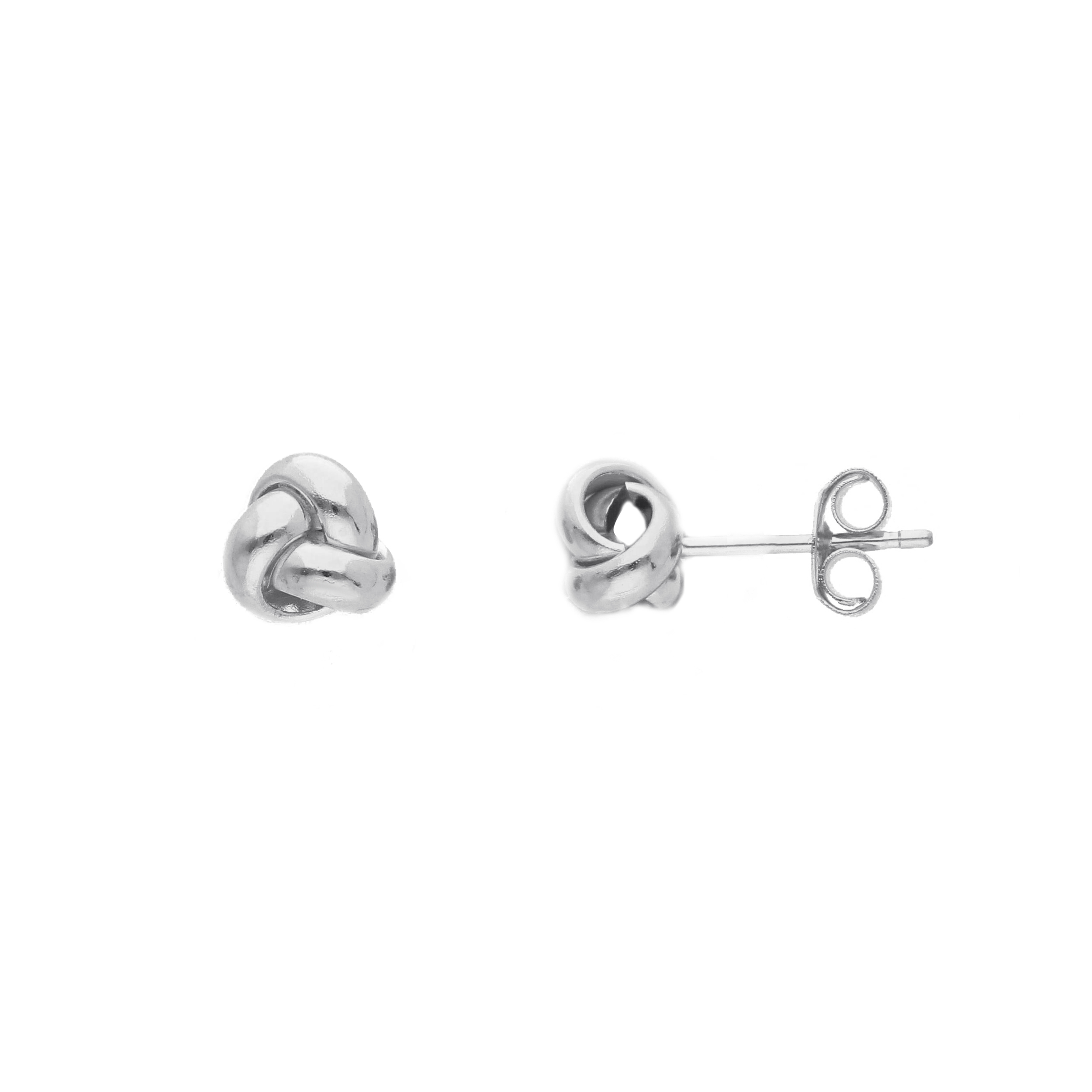 White gold knot earrings 14k (code S186092)