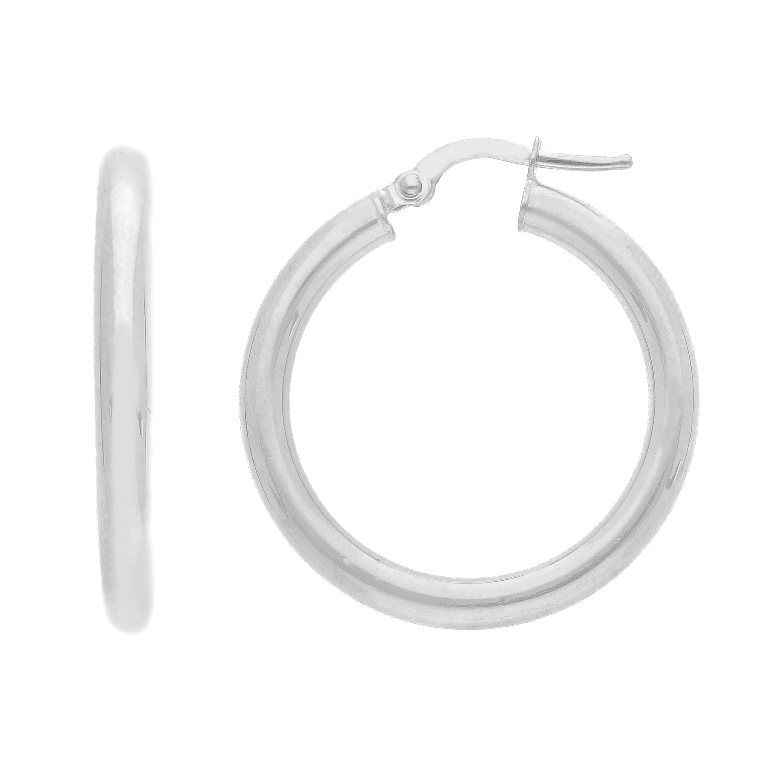White gold hoop earrings 14k (code S199482)