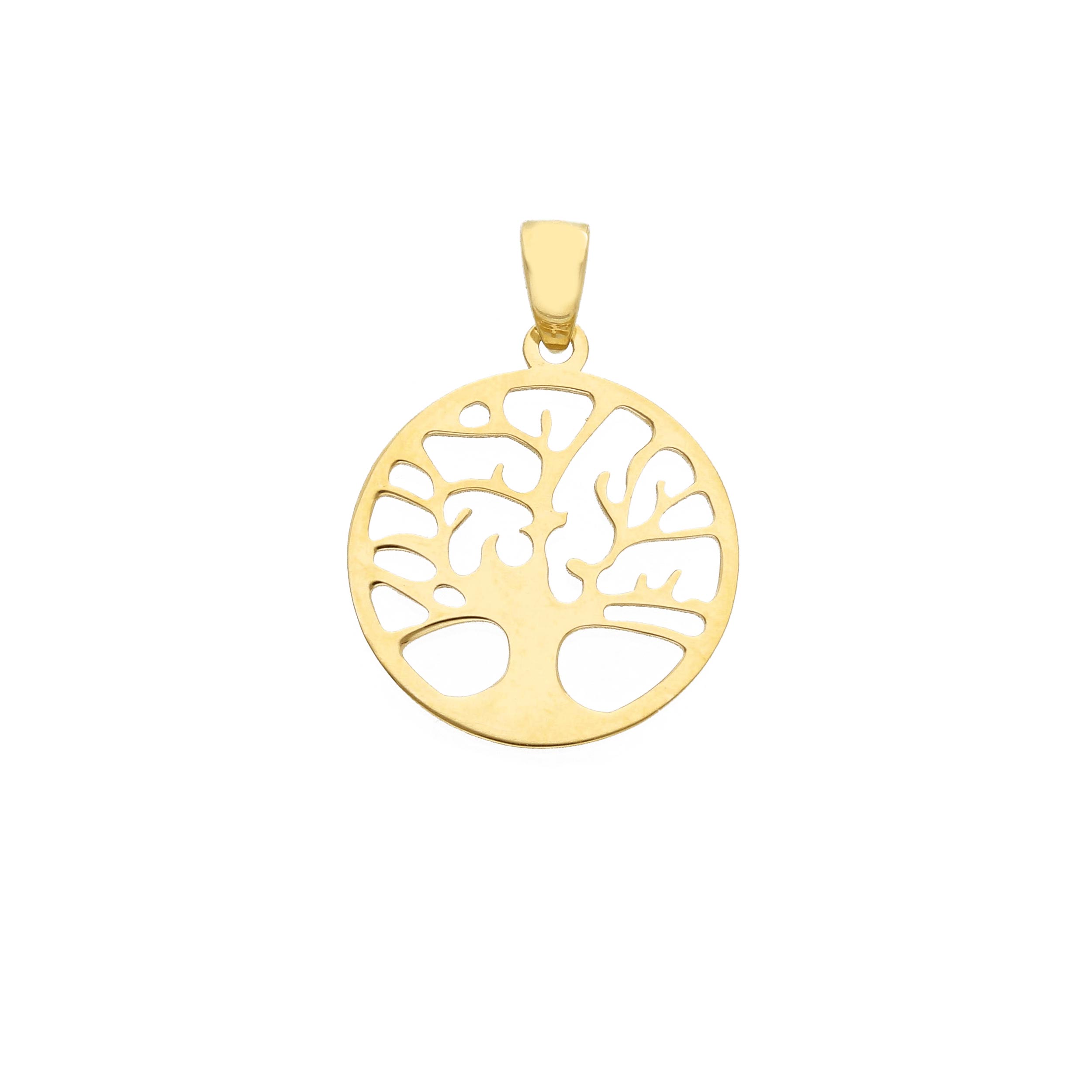 Υellow gold necklace k14 with the tree of life (code S201703)