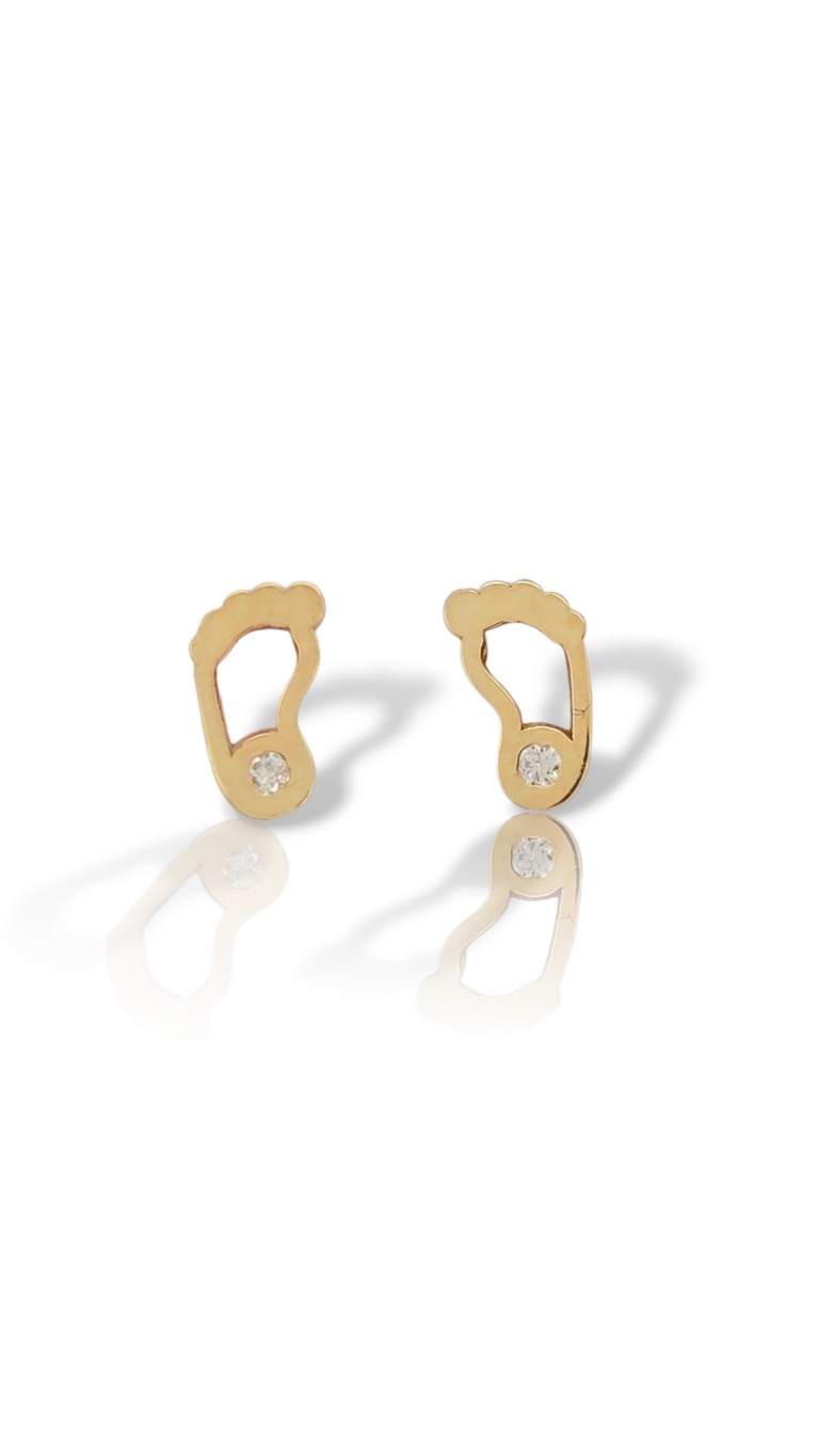 Σκουλαρίκια πατουσάκια απο χρυσό κ9 (code AG2839)