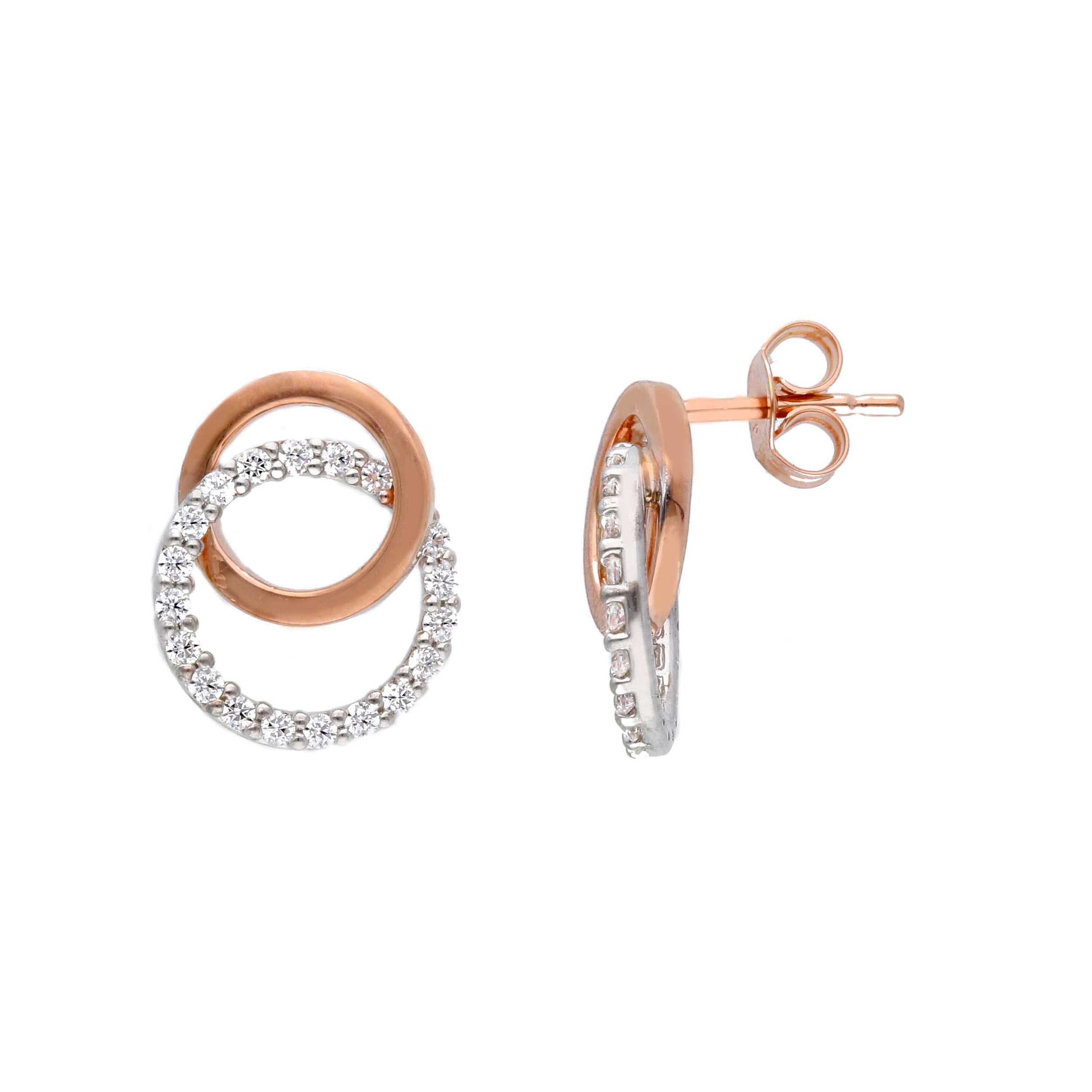 Rose gold earrings 9k with zircon (code S203079)