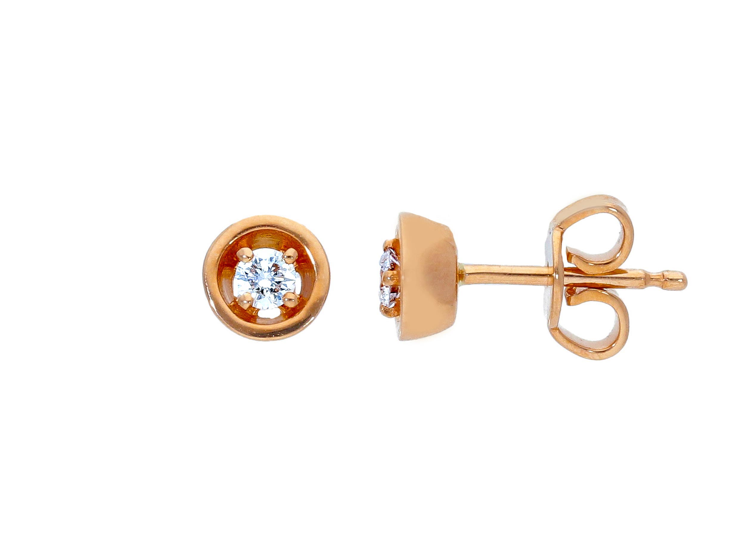 Orecchini in oro Rosa k18 con diamanti (code S217555)