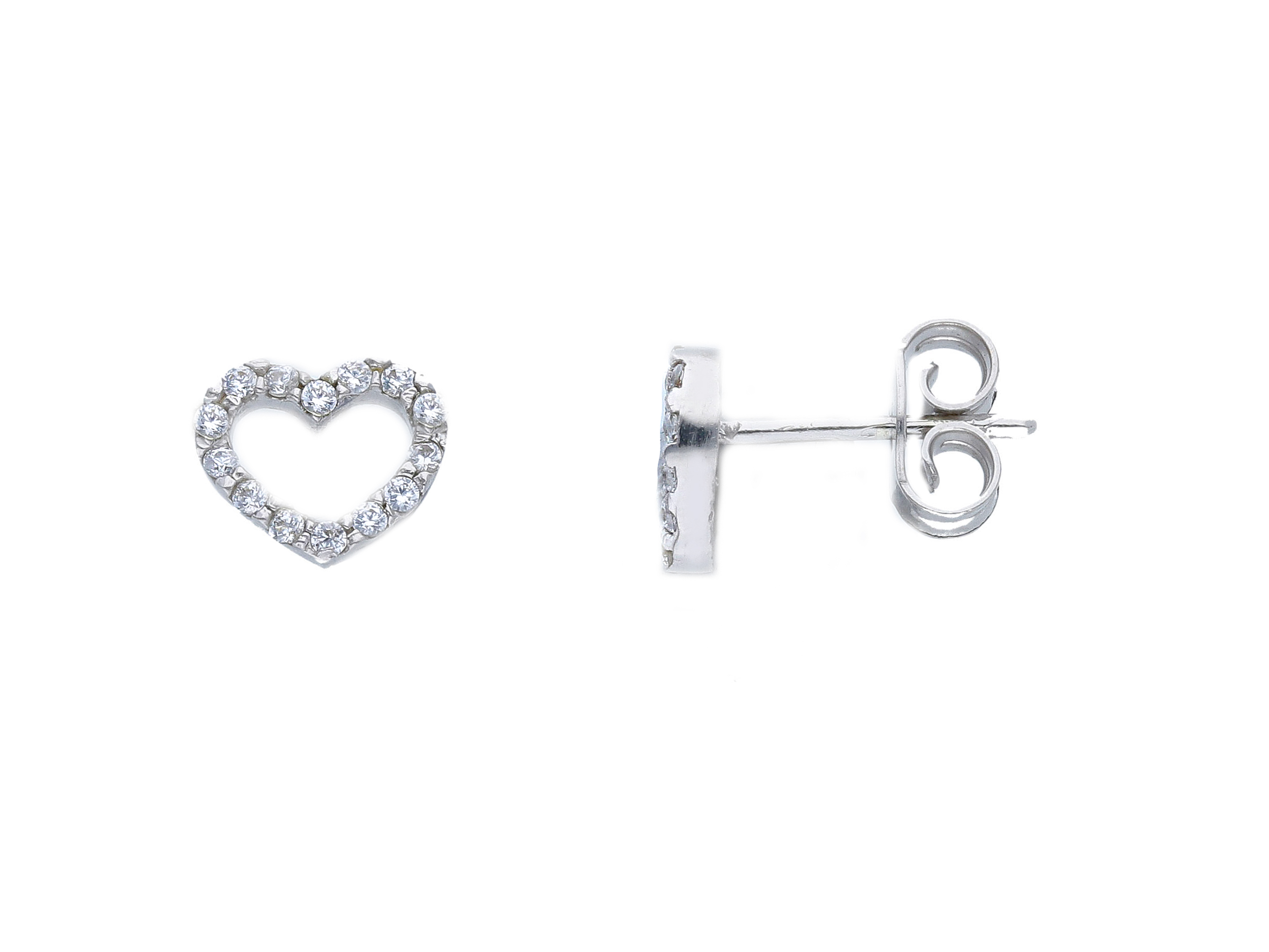 White gold  earrings  k9 with zircons (code S222120)