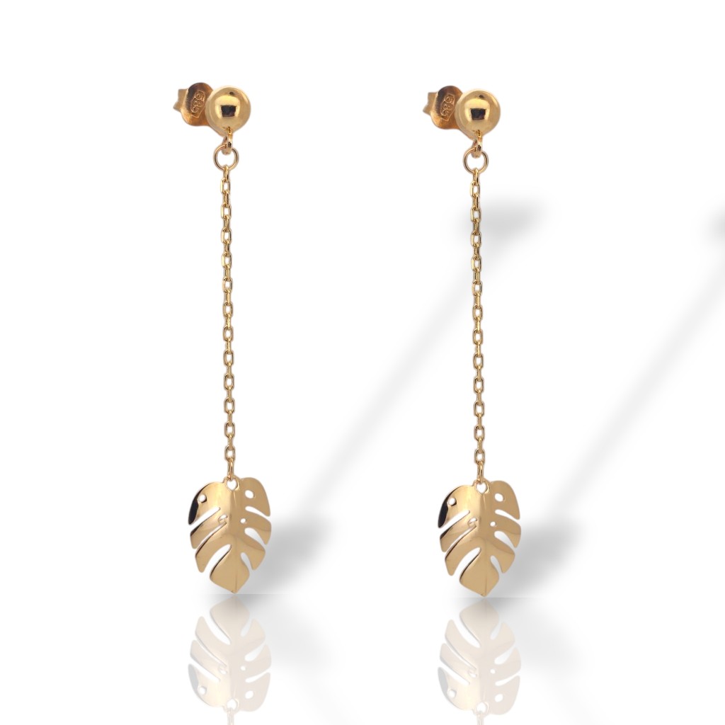 Yellow gold drop earrings 14k (code. SM2295)