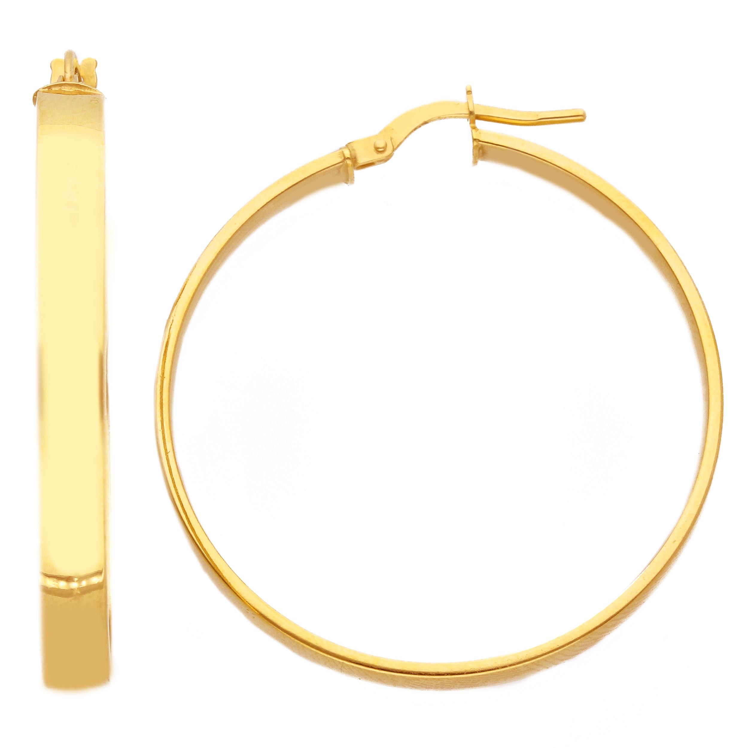 Golden hoop earrings 14k (code S241906)