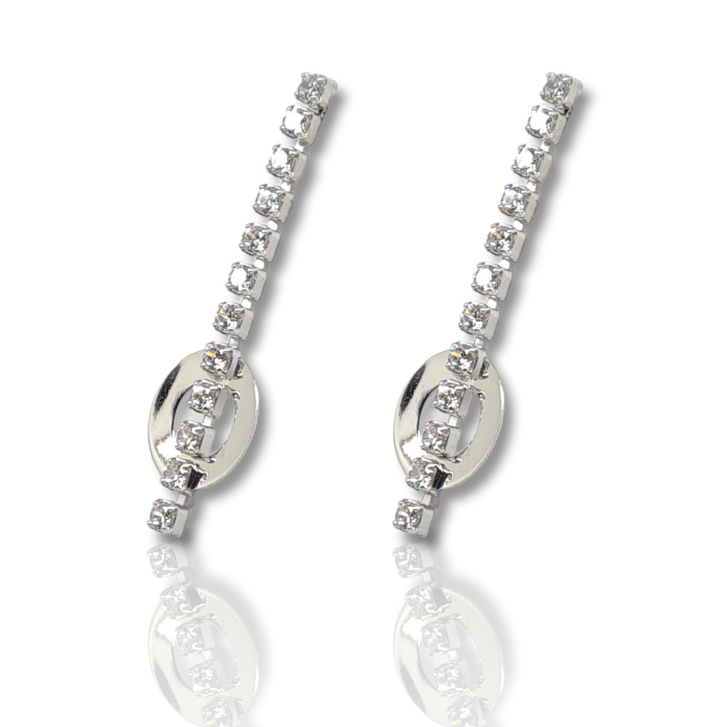Orecchini pendenti in oro bianco k14 (code M2488)