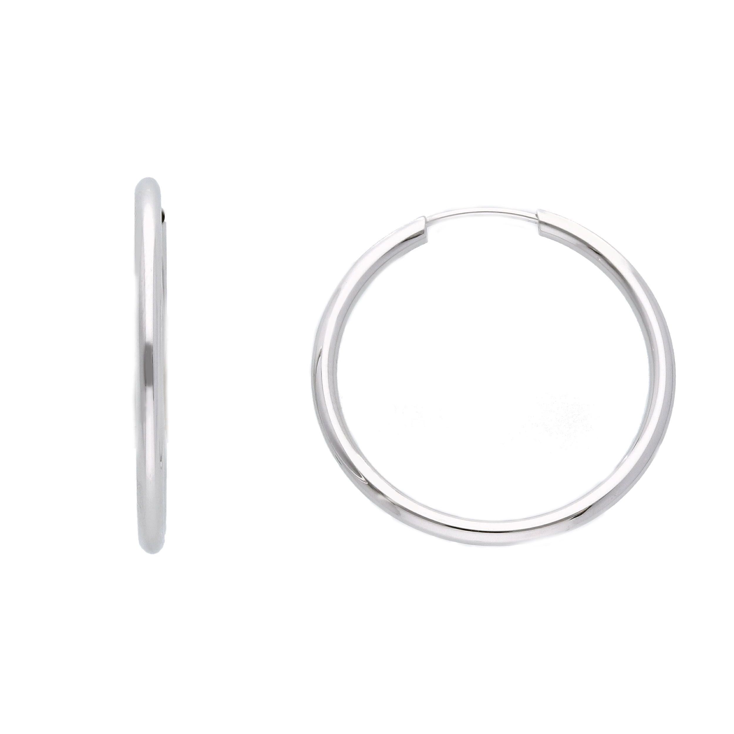 Σκουλαρίκια κρίκοι απο λευκόχρυσο κ9  (code S265283)