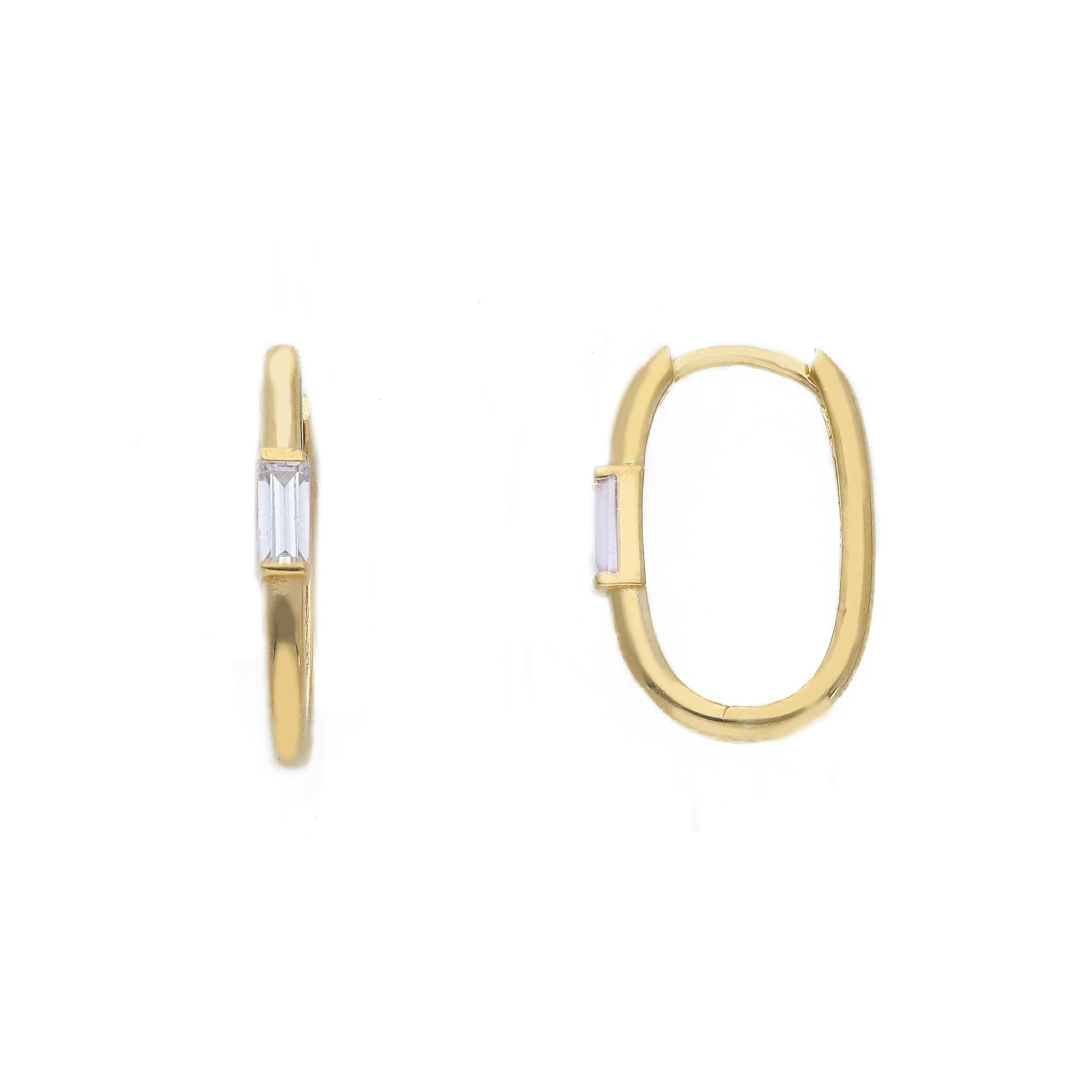 Yellow gold earrings k14 with zircons (code S265587)