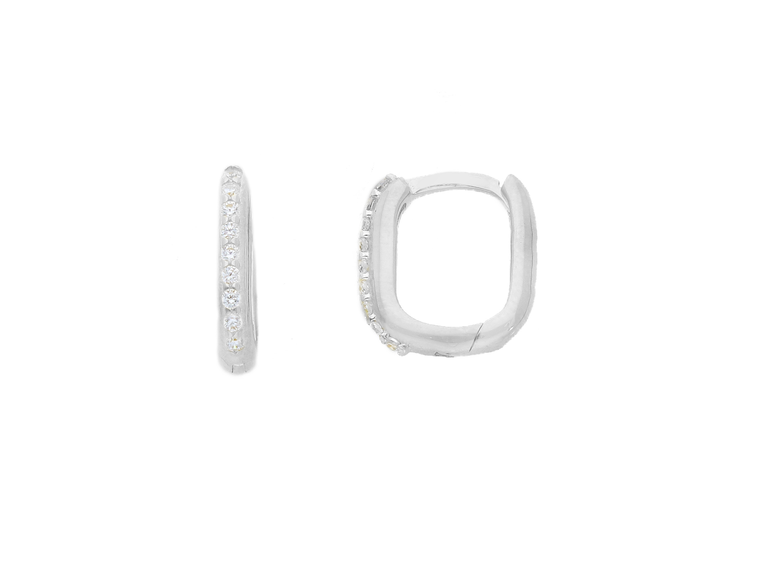 White gold  earrings  k9 with zircons (code S267432)