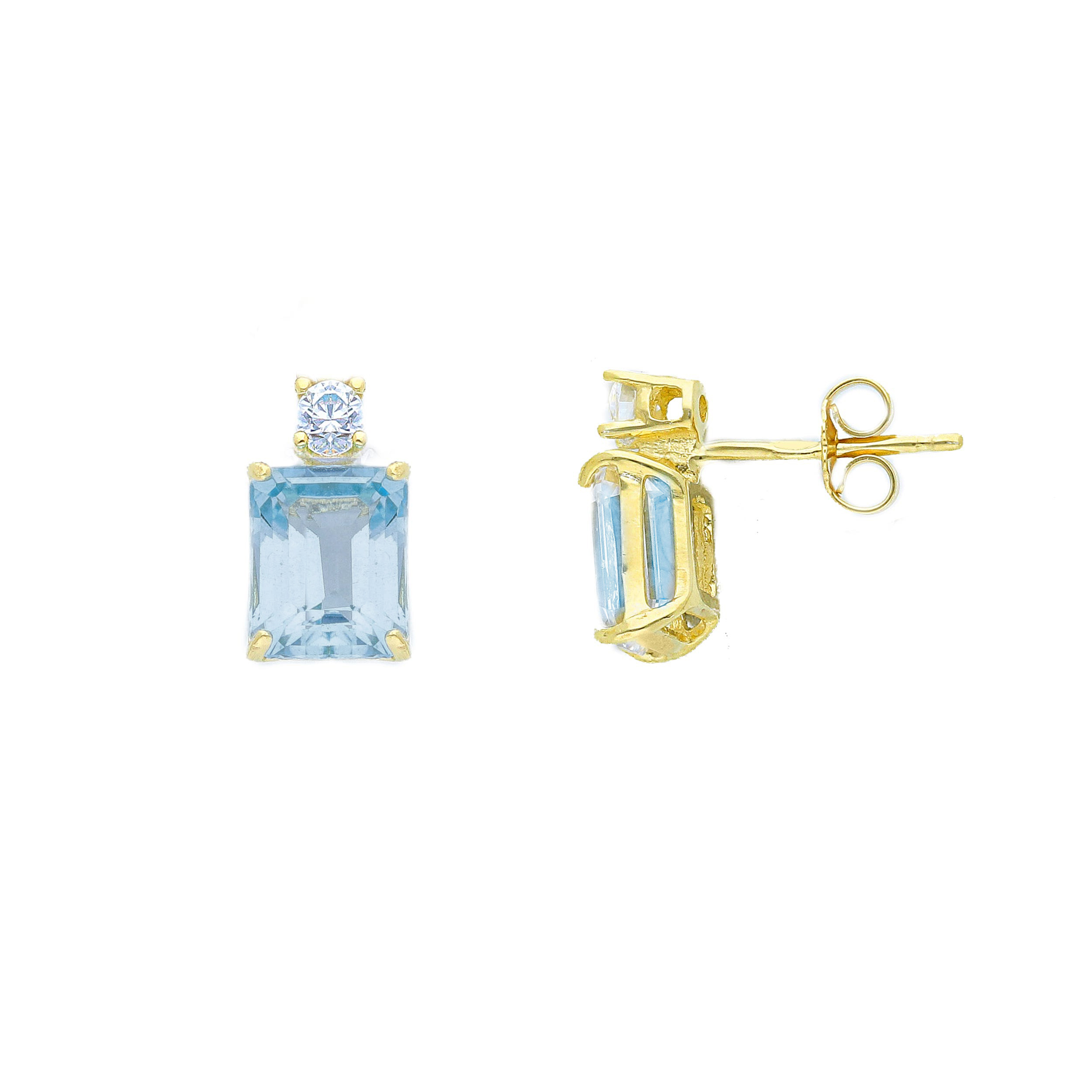 Orecchini in oro giallo k14 con Aqua Marin (code S271082)