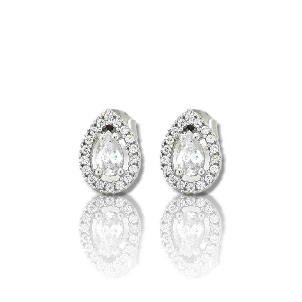 Whitegold drop earrings 14k (code AL2826)