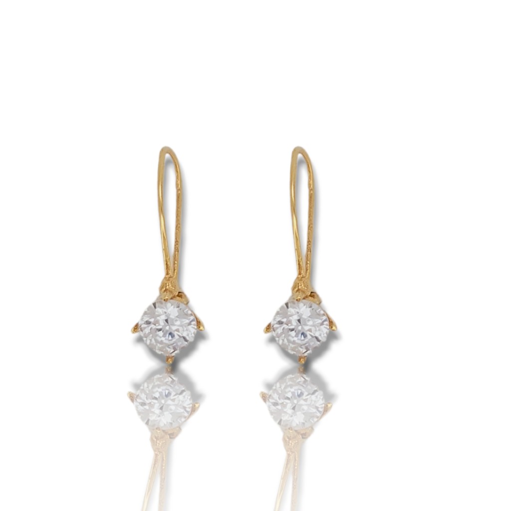 Yellow gold earrings  14k with zircon Ø 5.0 mm (code N2850)