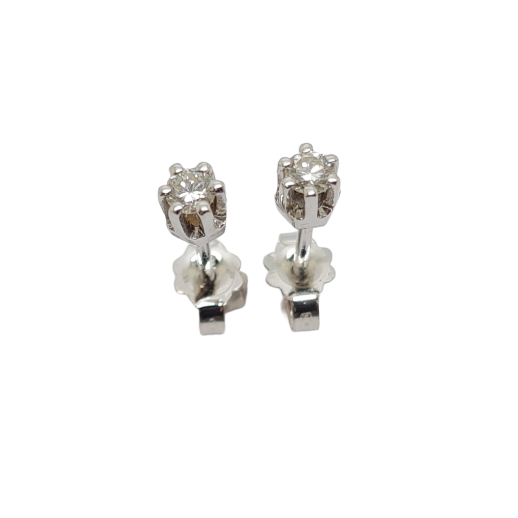 Orecchini in oro bianco k18 con diamanti (code T2261)