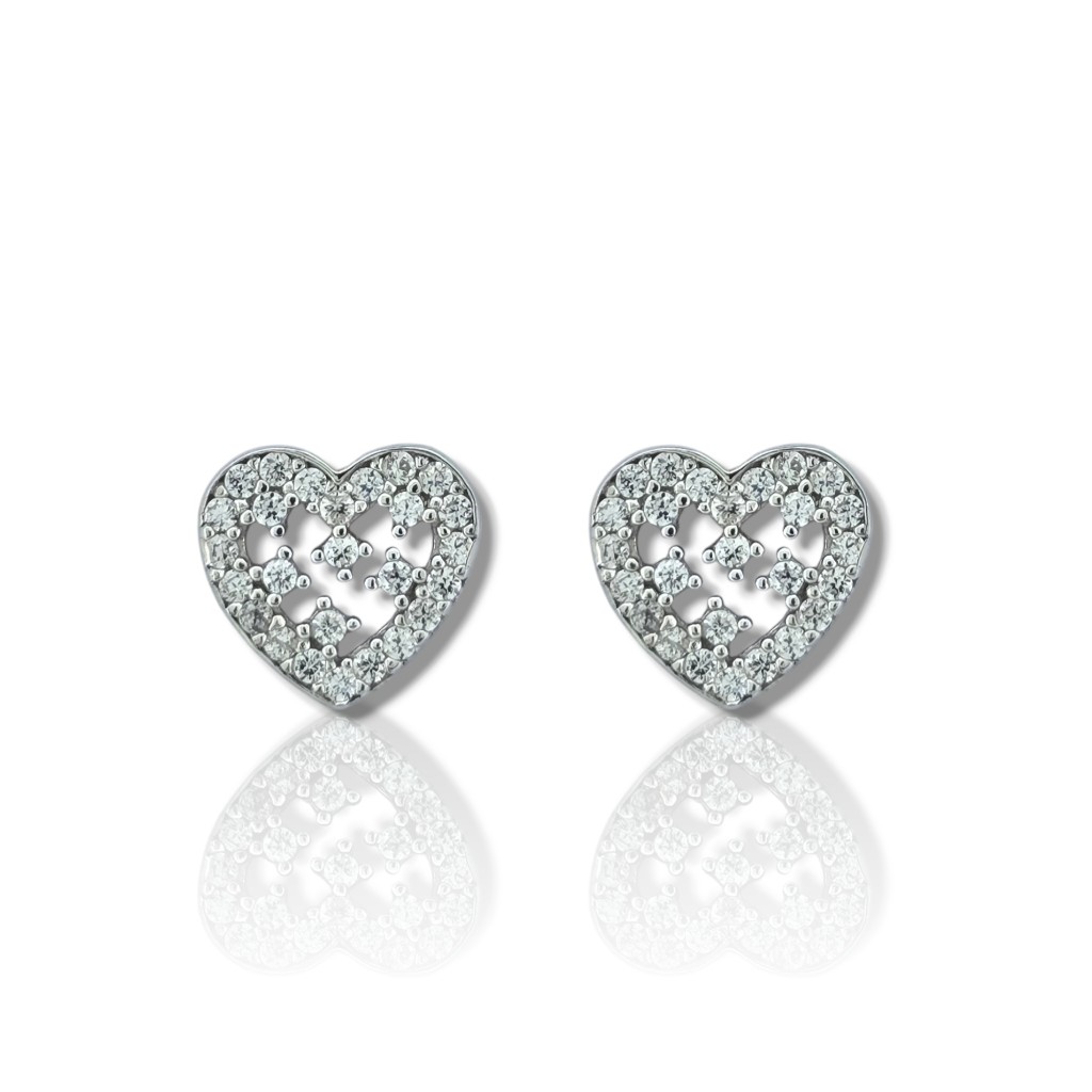White gold  earrings  k14 with zircons (code S230342)