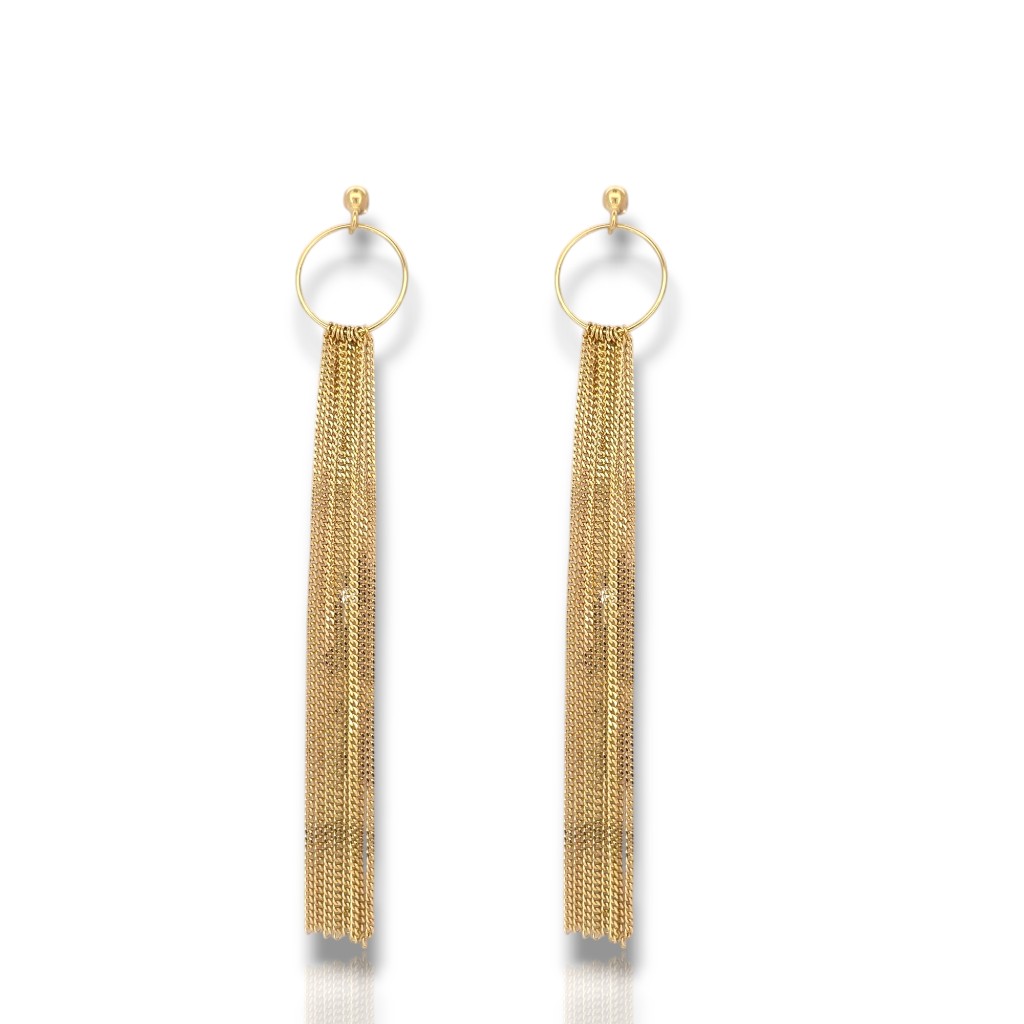 Yellow gold drop earrings 14k (code. SM2289)