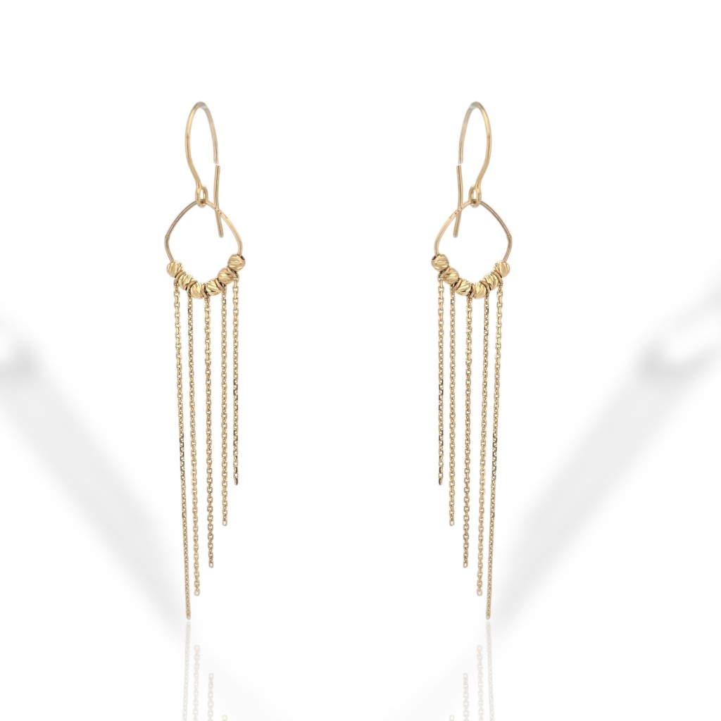 Yellow gold drop earrings 14k (code. SM2290)