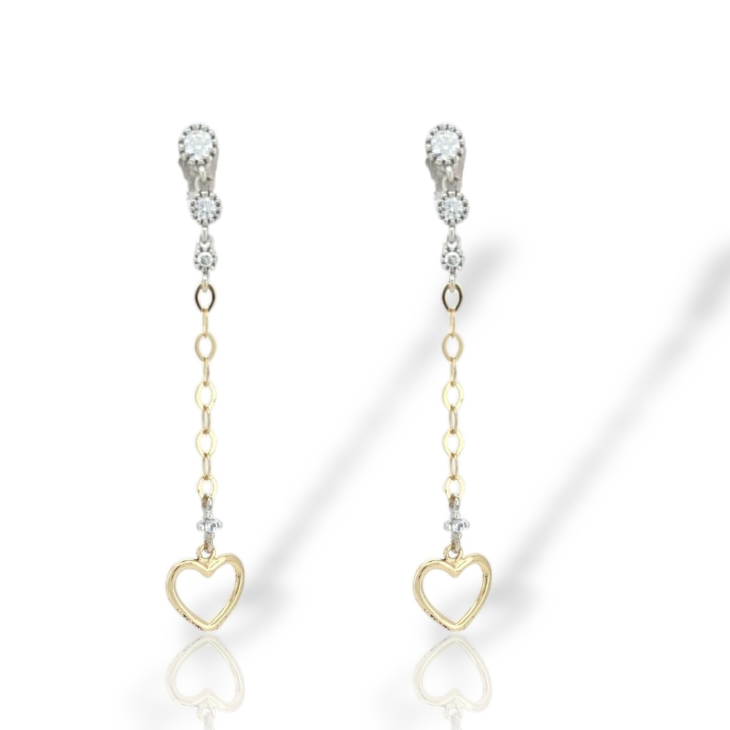 Orecchini pendenti in oro Giallo e Bianco k14 (code SM2816)