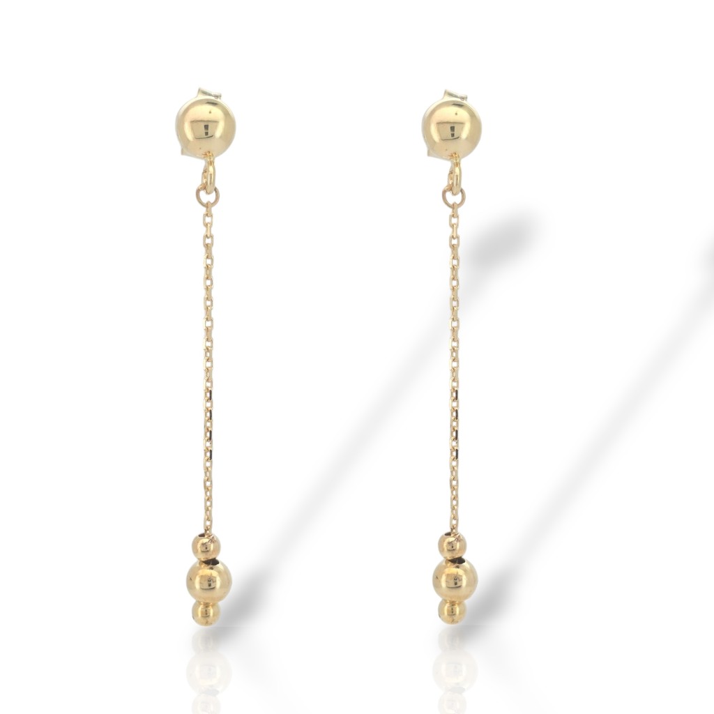 Yellow gold drop earrings 14k (code. SM2817)