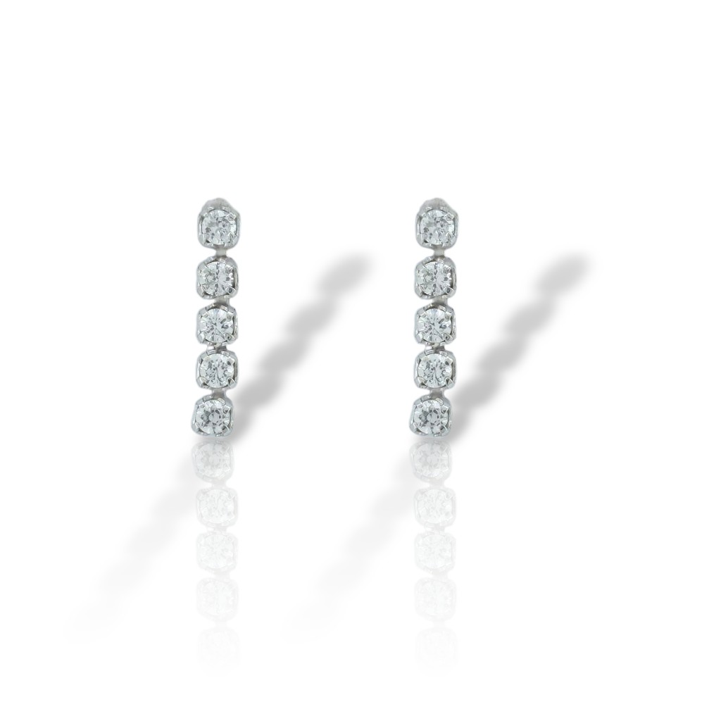 Orecchini pendenti in oro Bianco k14 (code SM2819)