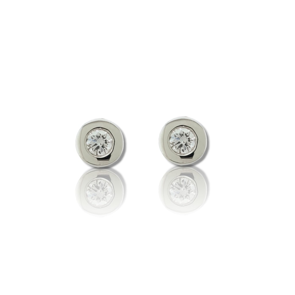 Orecchini in oro bianco k18 con diamanti (code T2260)