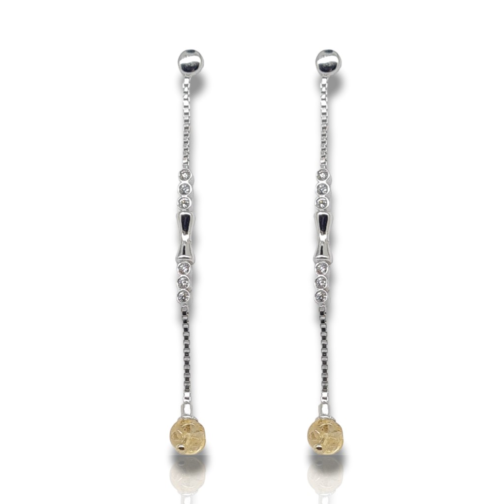 White gold drop earrings 14k (code M2480)
