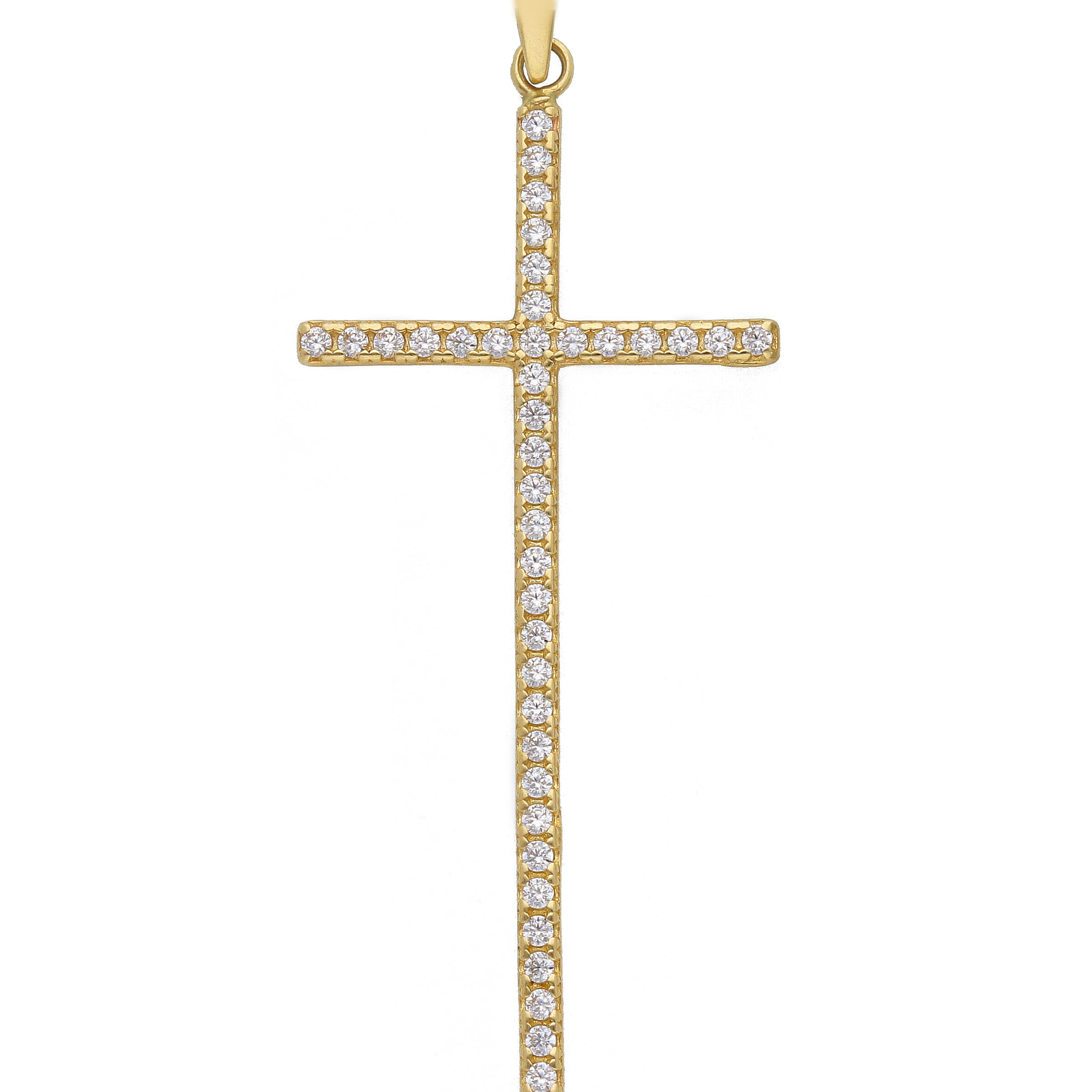 Gold cross k14 with zircon (code S198402)