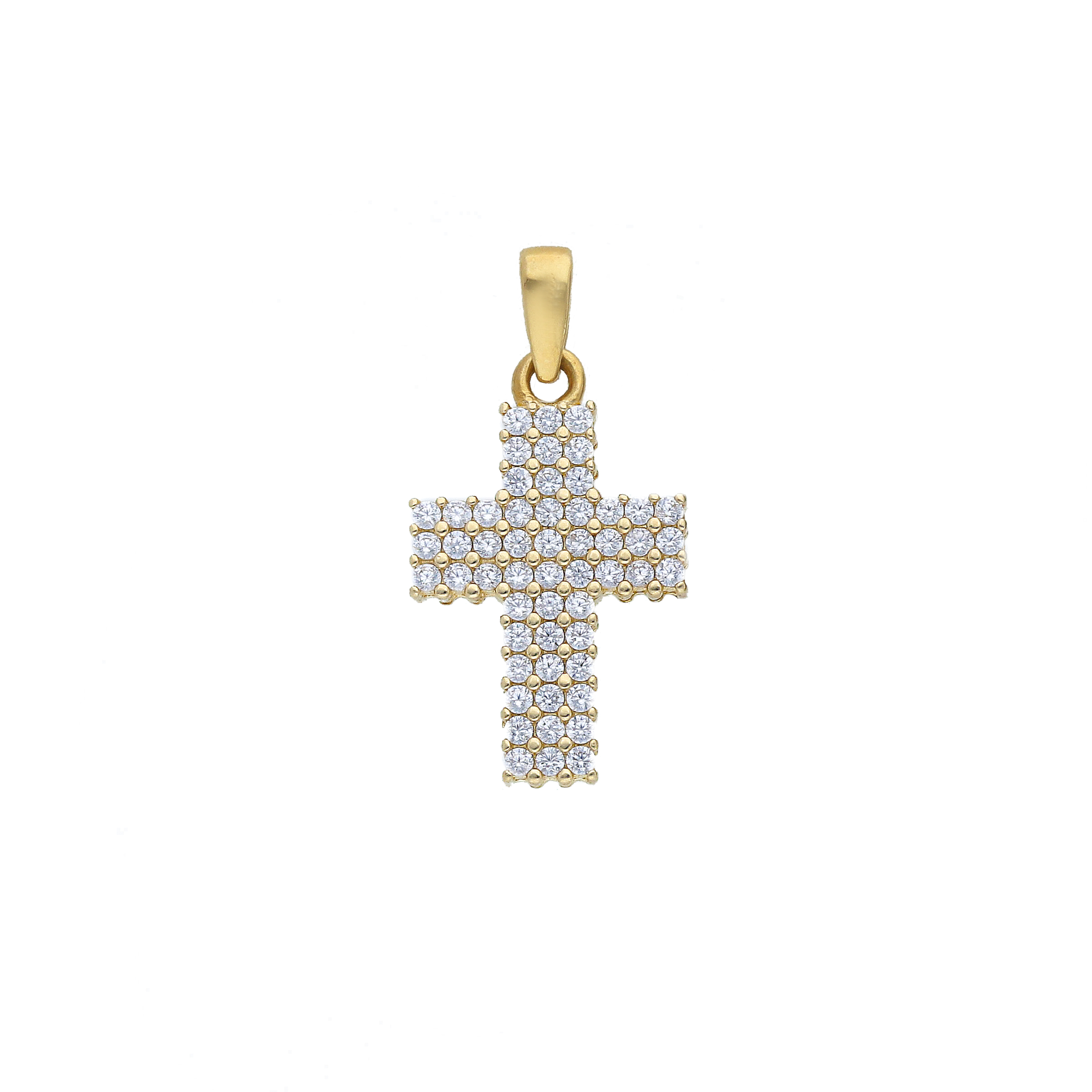 Golden cross k14 with zircon (code S204478)