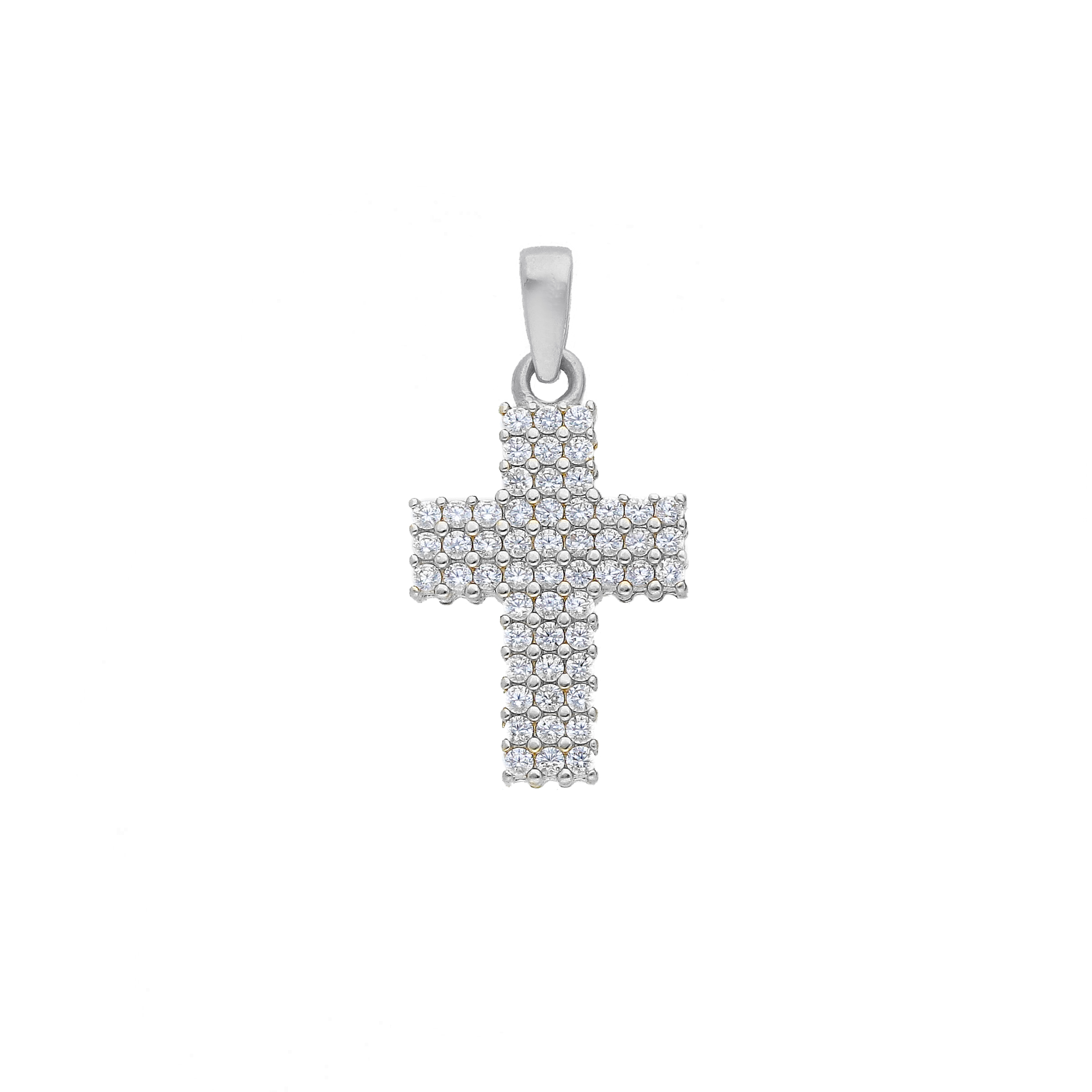 White gold cross k14 with zircon (code S204480)