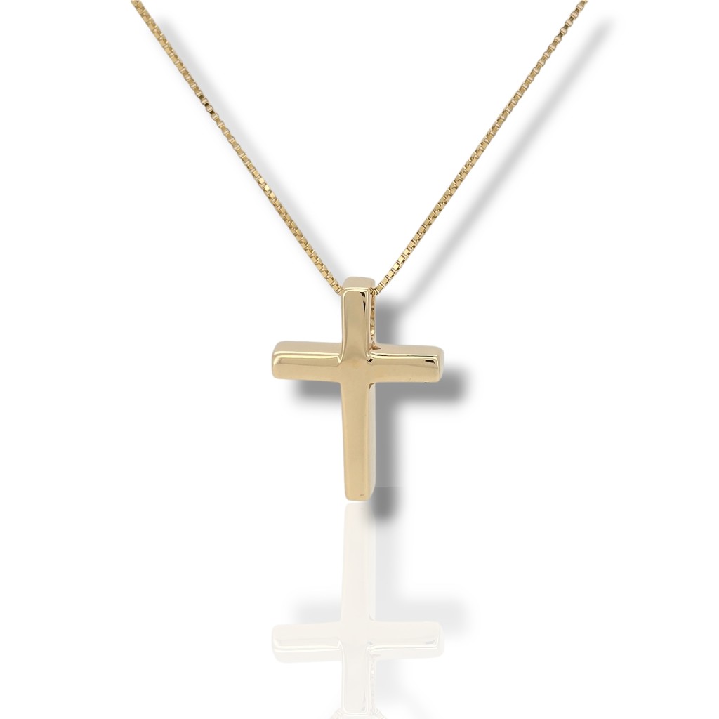 Croce con catena n oro Giallo k14 (code Η2866)