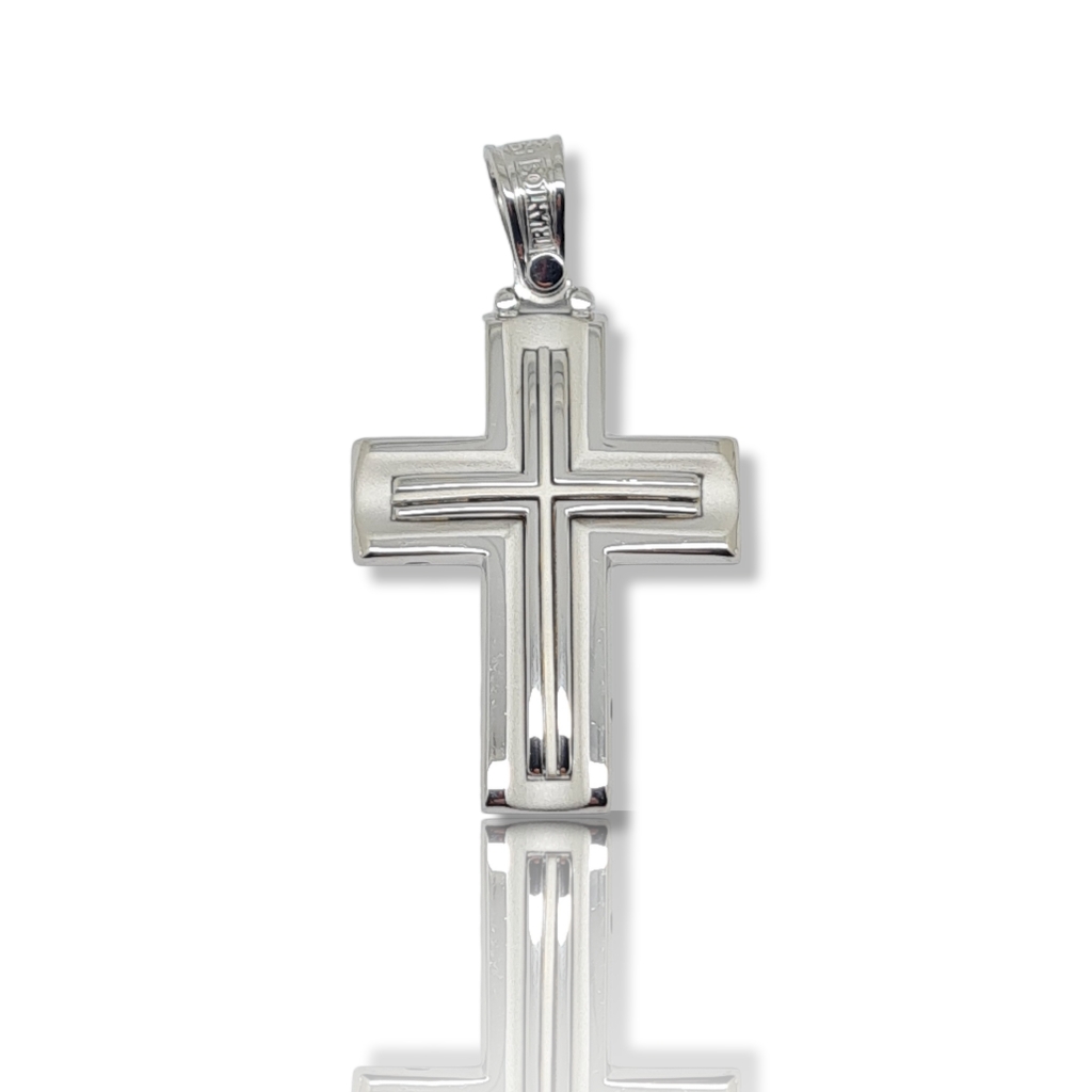 White gold cross k14 (code H1868)