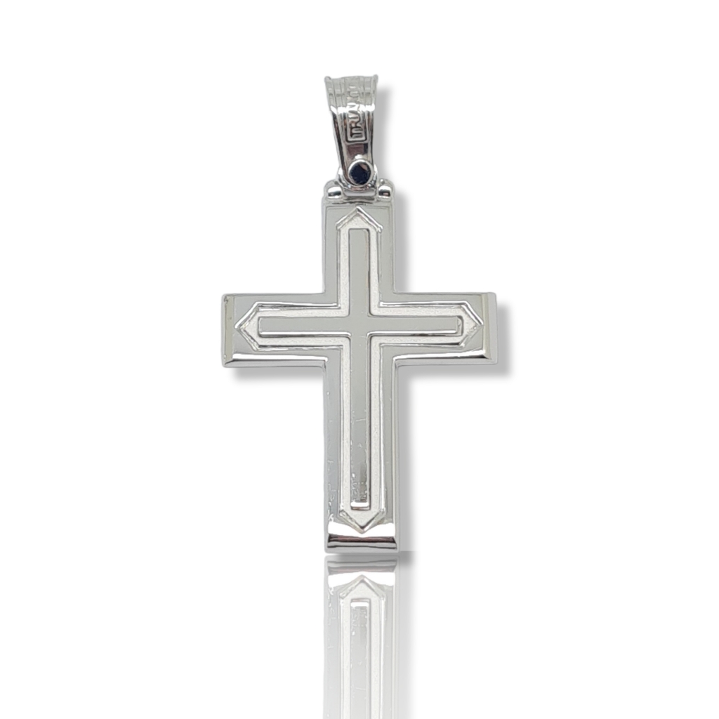 Croce in oro bianco k14 (code H1872)