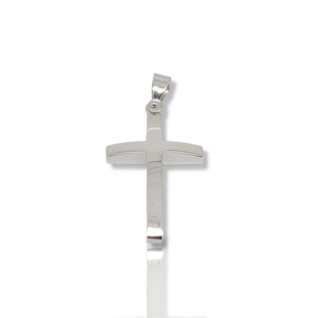 Croce in oro bianco k14 (code H1668)