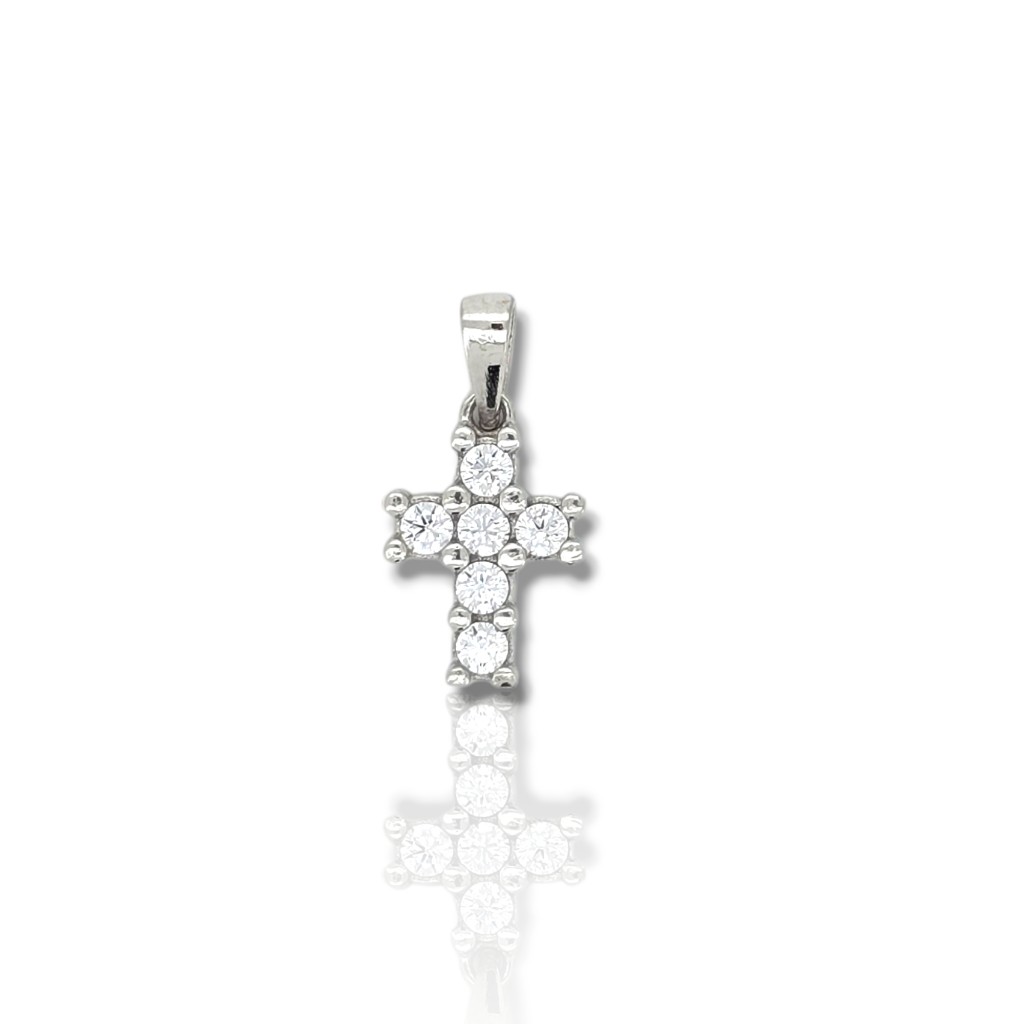 White gold cross k14 with zircon (code S198414/2)